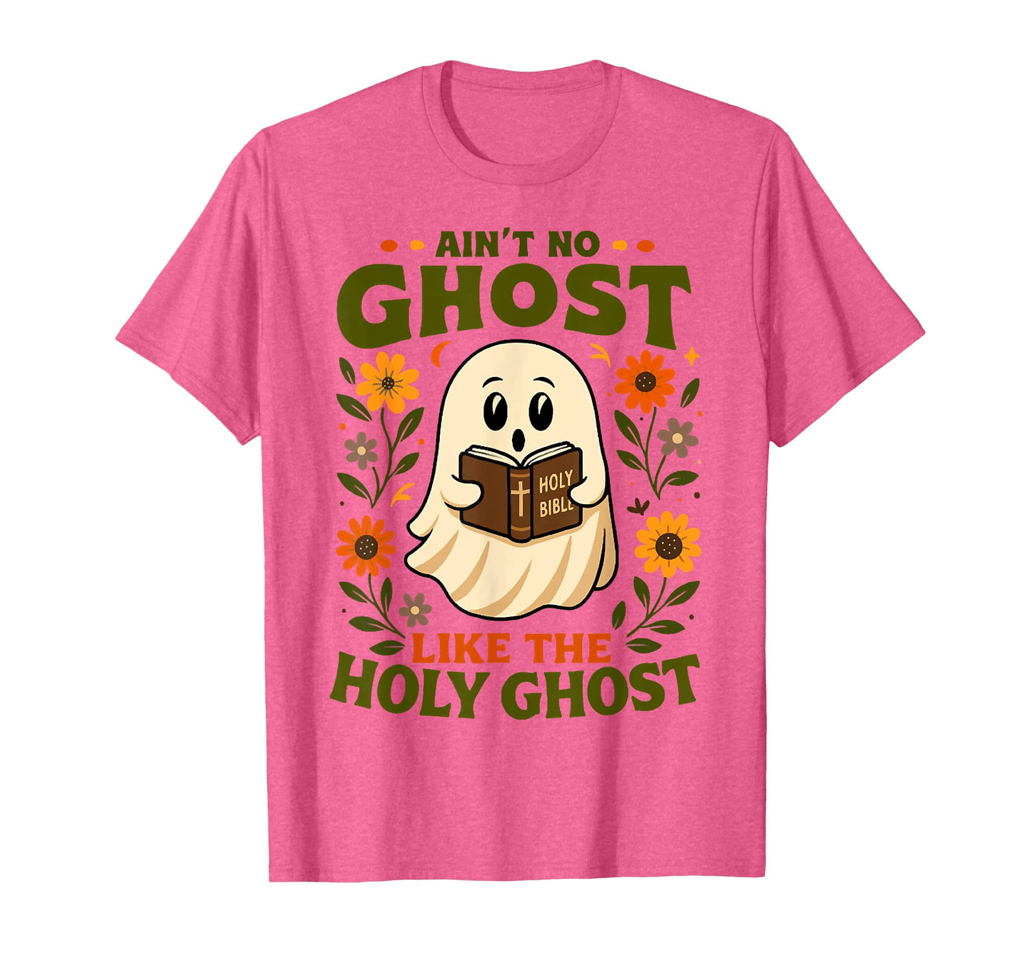 Ain't No Ghost Like The Holy, Cute Ghost Reading Halloween T-Shirt