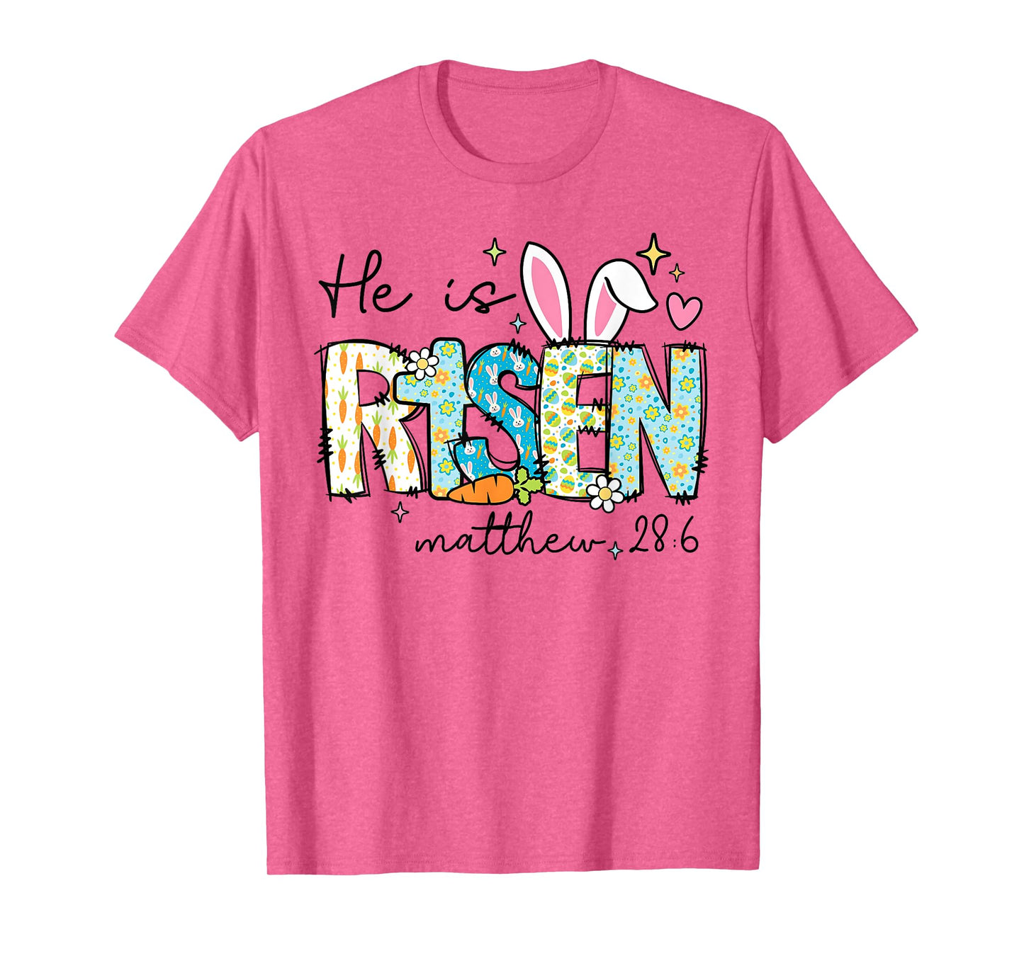 He is Risen Jesus Christian Happy Easter Kids Women Girls T-Shirt