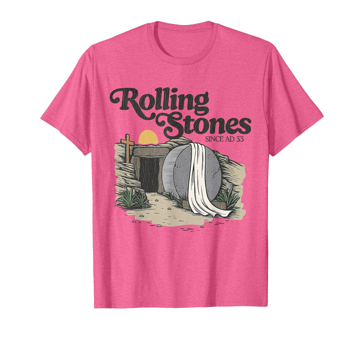 Easter The Stone Was Rolled Away He Is Alive Retro Christian T-Shirt