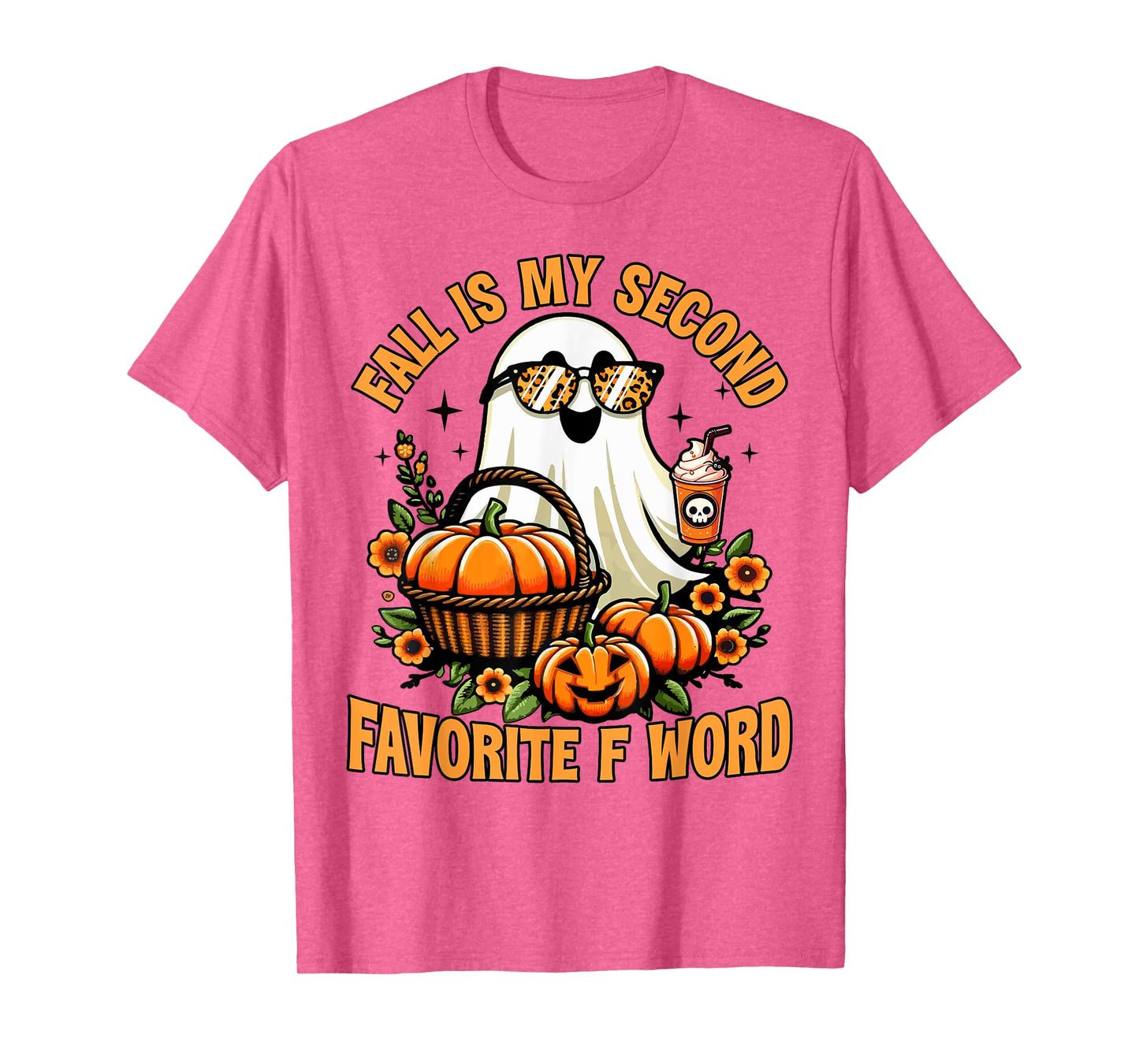 Fall Is My Second Favorite F Word Funny Halloween Ghost T-Shirt
