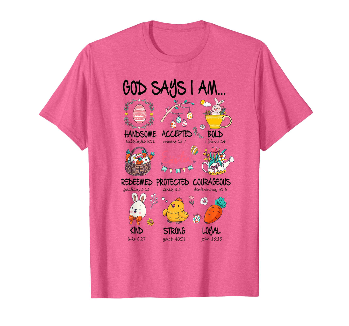 Cute God Says I Am Christian Jesus Happy Easter Day Girl Kid T-Shirt