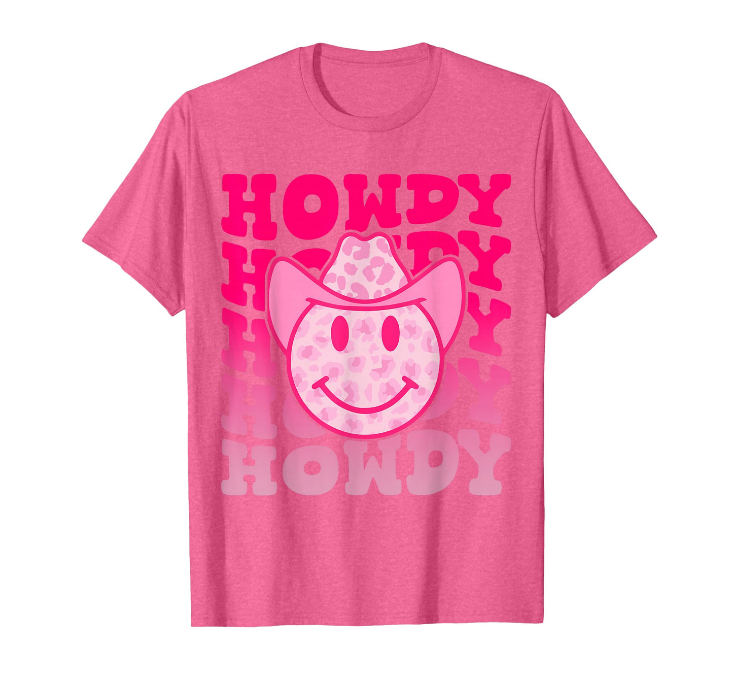 Western Country Cow Howdy Leopard Smile Face Cowgirl Rodeo T-Shirt