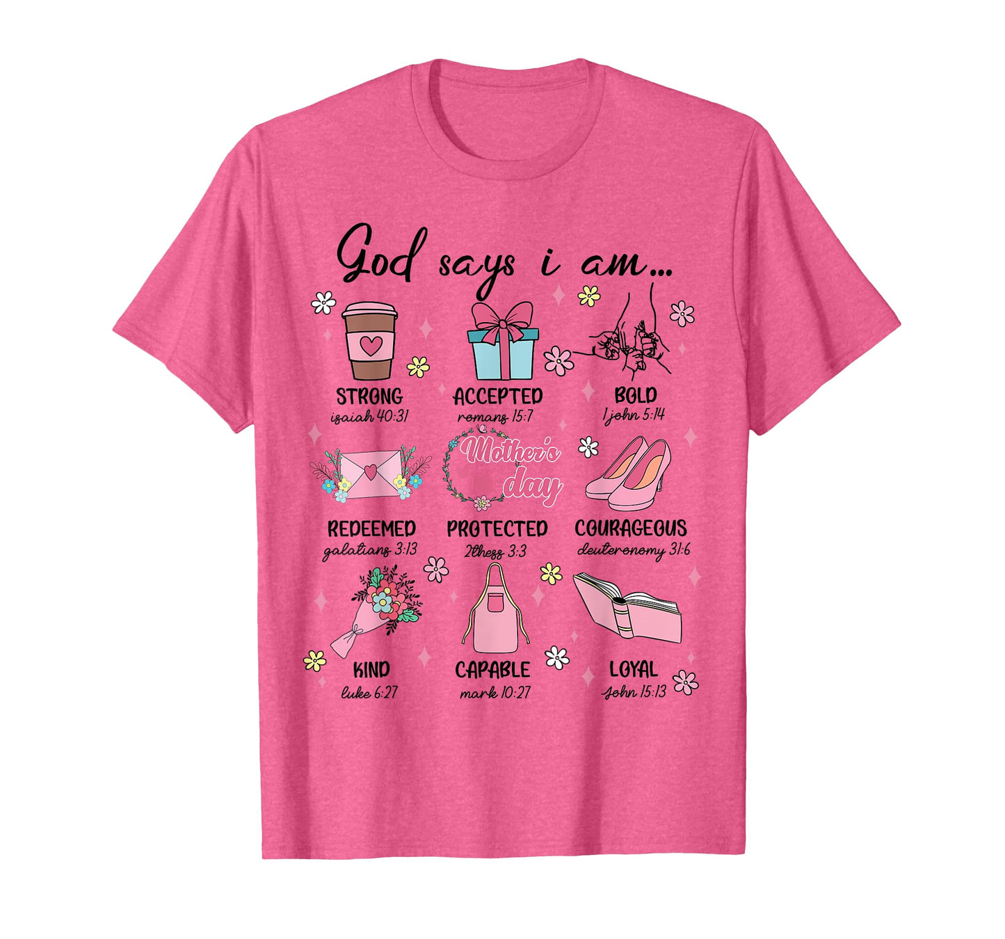 God Says I Am Christian Mama Blessed Mom Women Mother Day T-Shirt