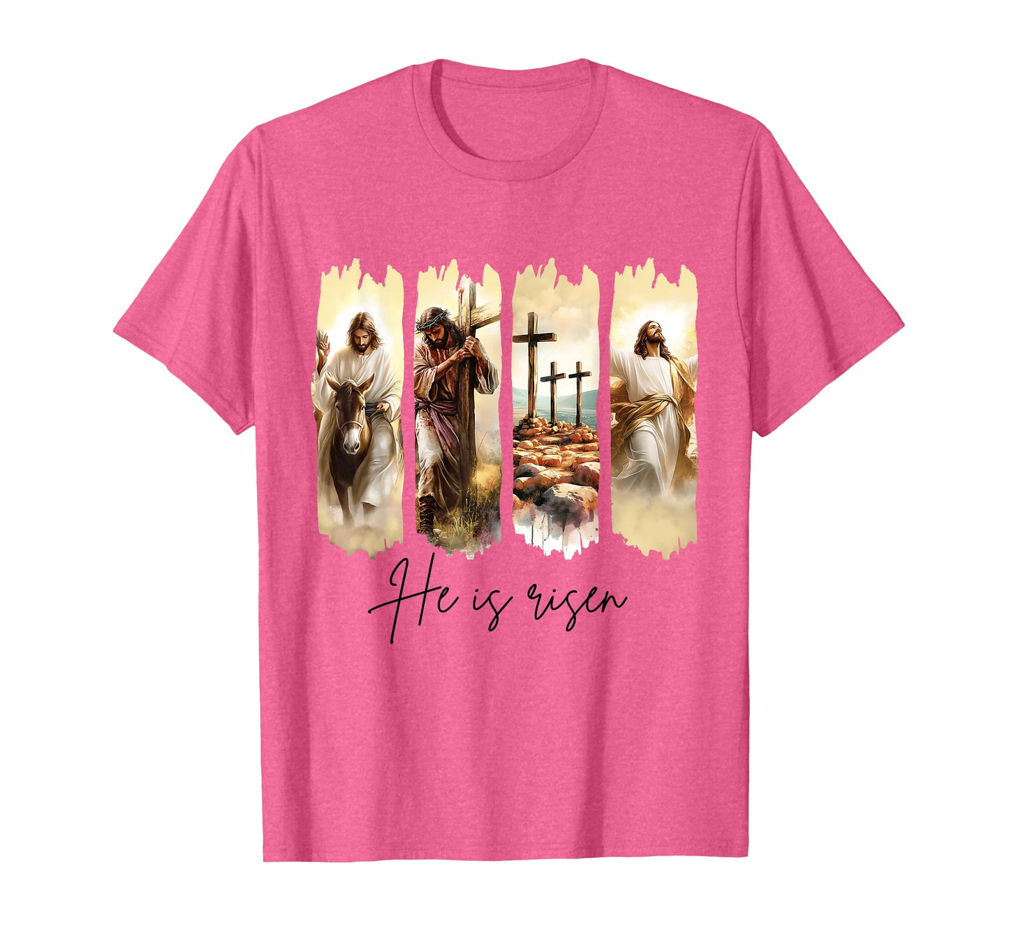 He Is Risen Christian Easter Jesus Cross Faith Resurrection T-Shirt