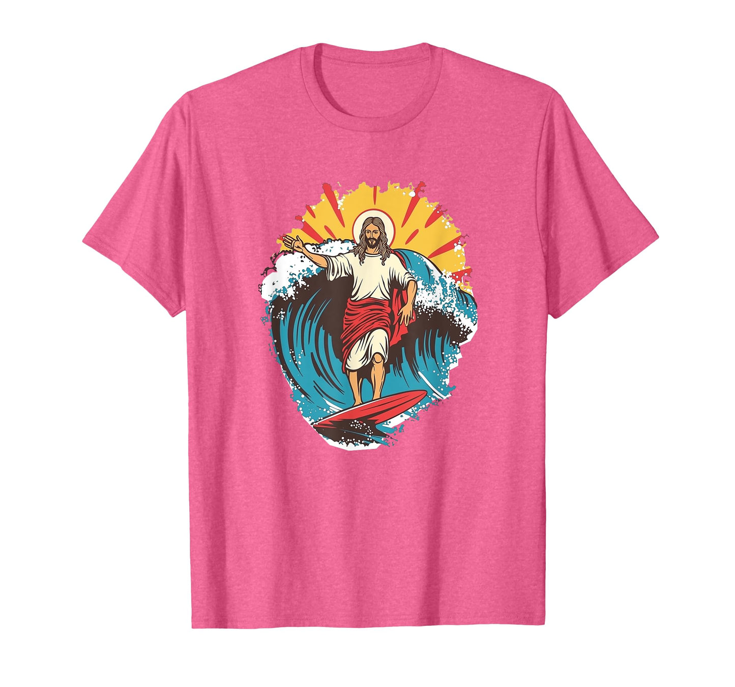 Jesus Surfing Beach Jesus Funny Christian Meme Surf Humor T-Shirt