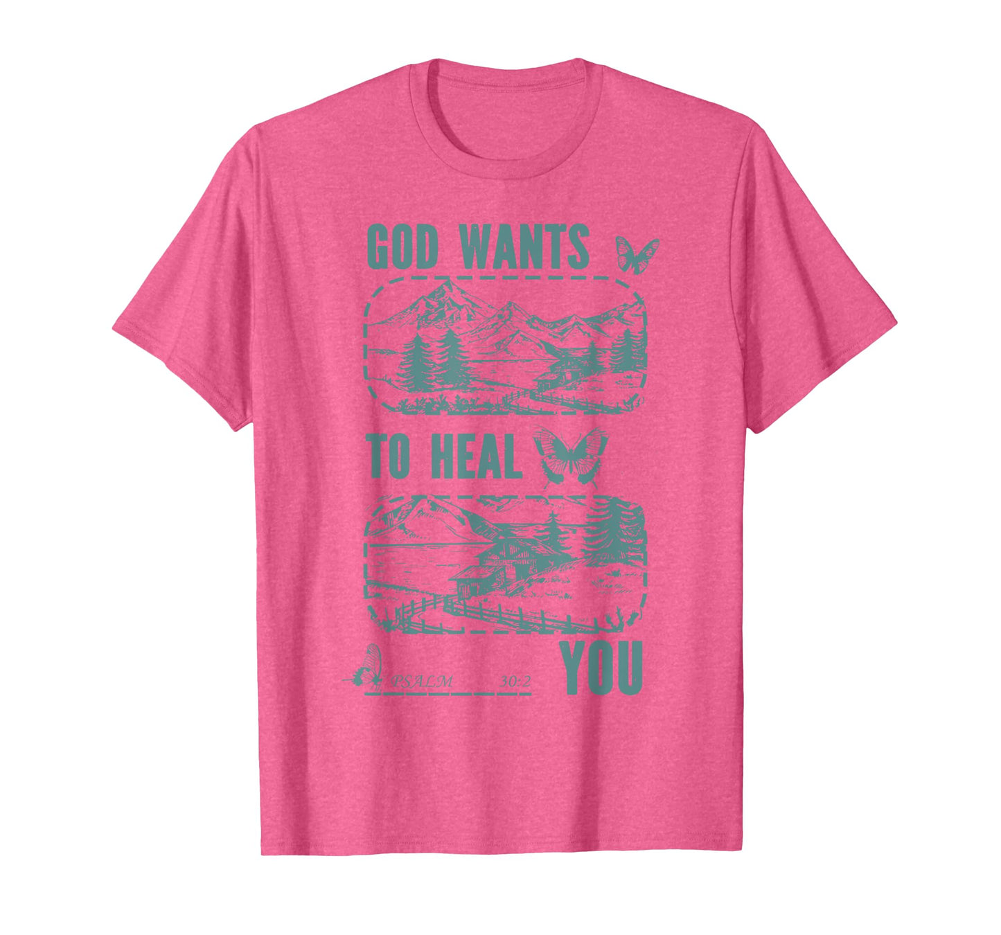 god wants to heal you jesus christian vintage butterfly T-Shirt