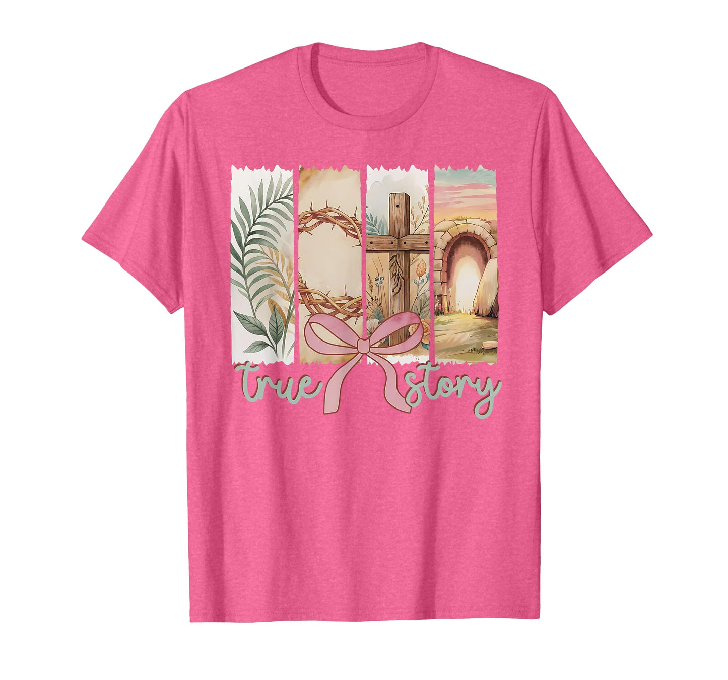 Happy Easter True Story He Is Risen Coquette Floral Spring T-Shirt