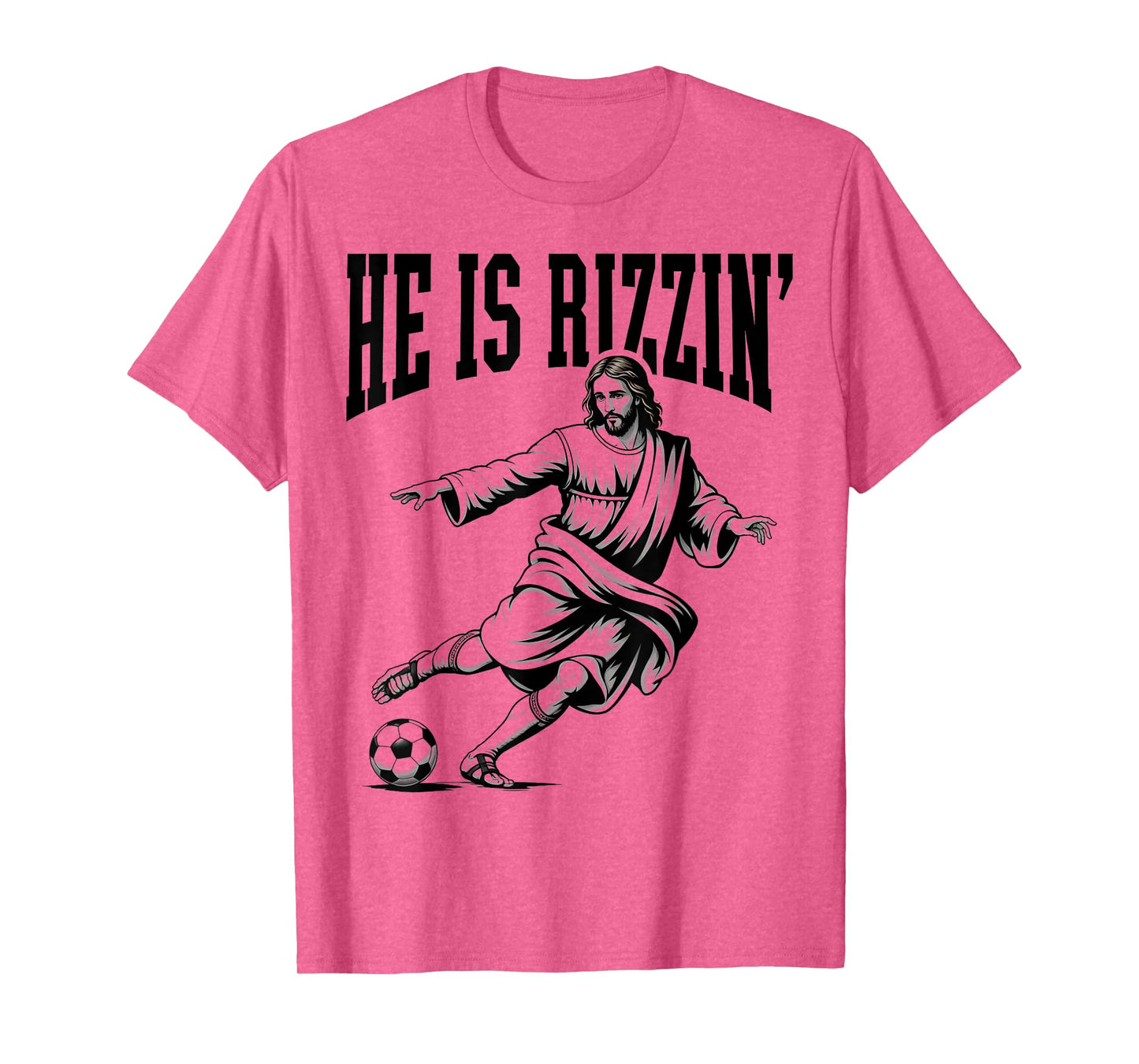 Rizzen Funny Sports Rizz He is Rizzin Jesus Playing Soccer T-Shirt