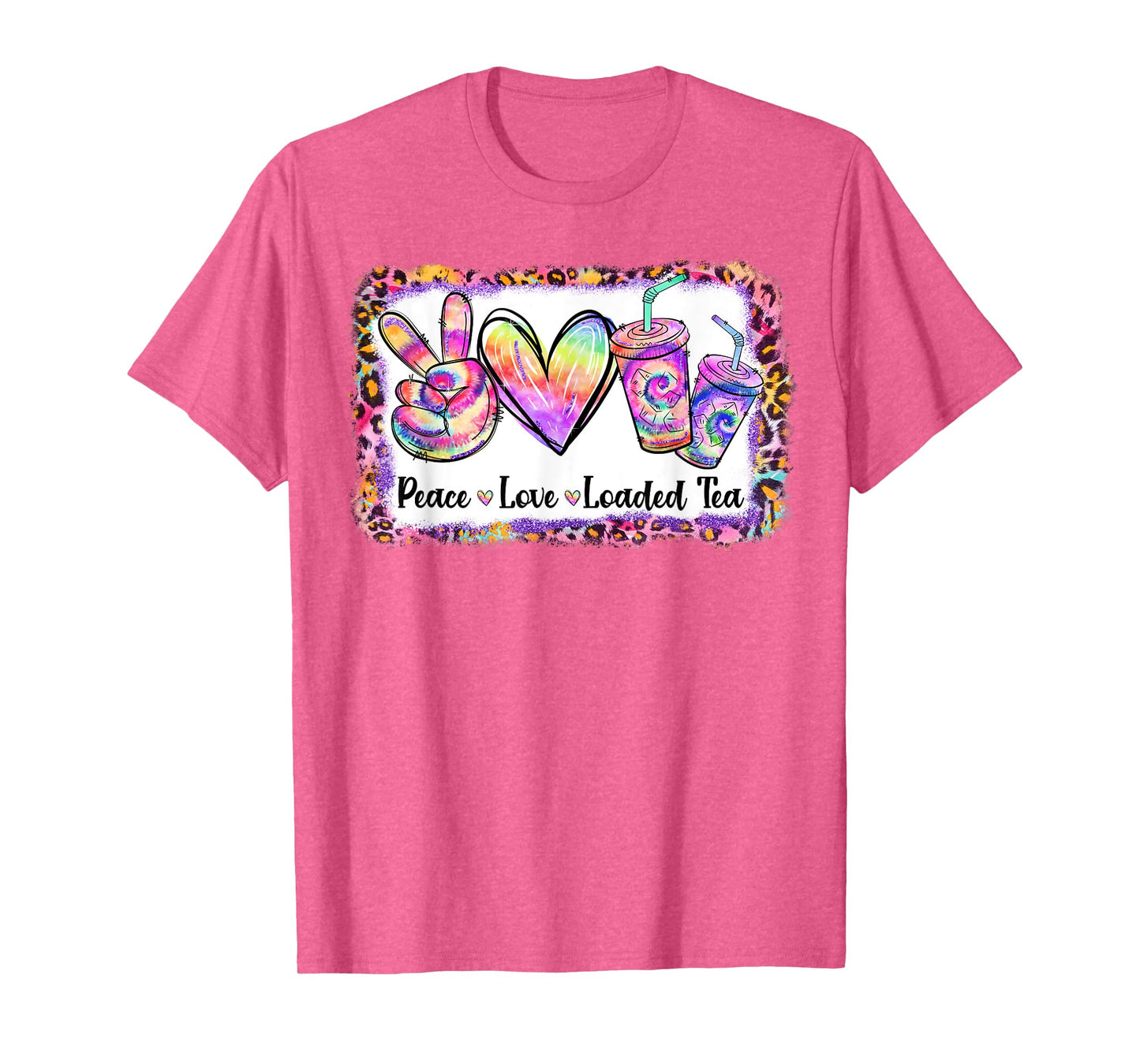 Retro Vintage Peace Love Loaded Tea Lover Tie Dye Pattern T-Shirt