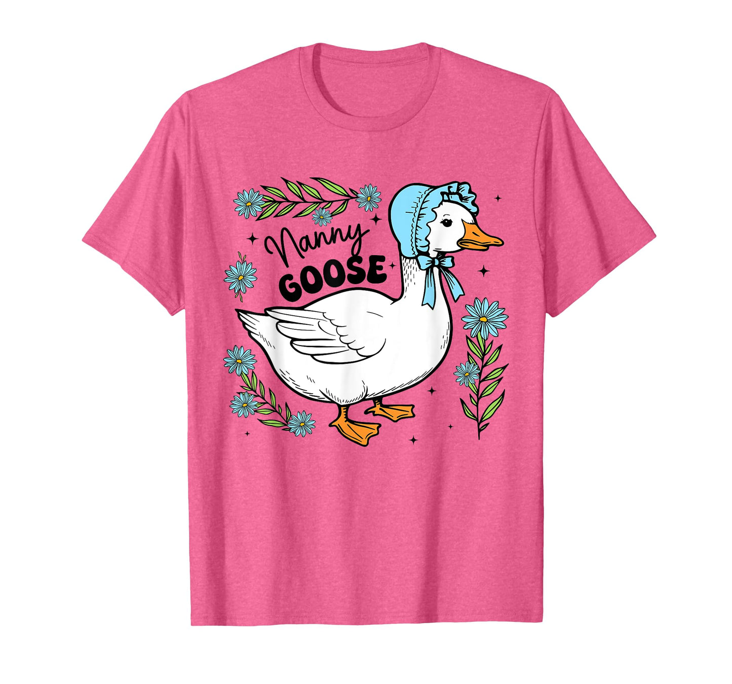 Floral Nanny Goose Cute Silly Goose Mother's Day Womens T-Shirt