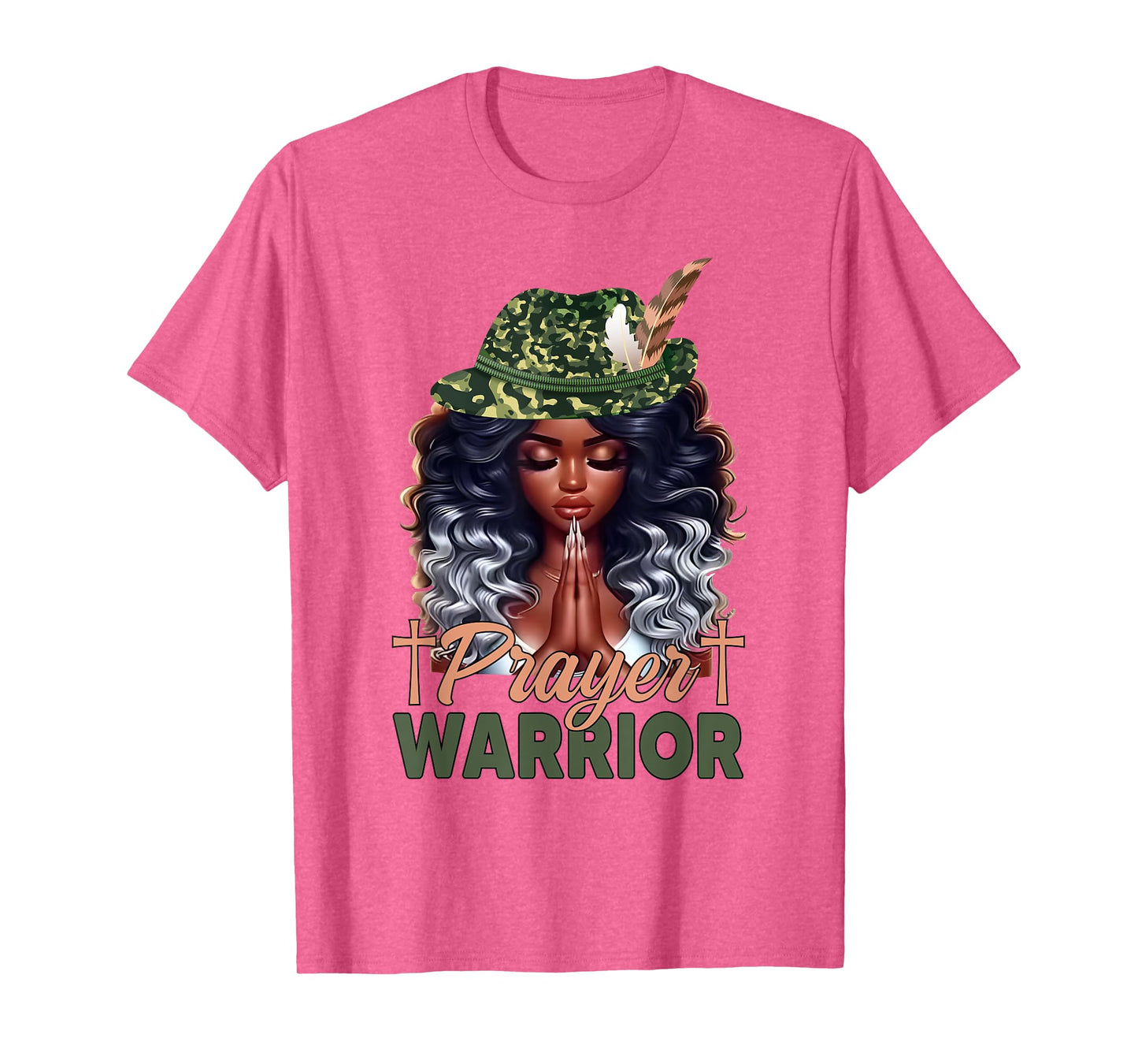 Religious Christian Melanin Black Women Girls Prayer Warrior T-Shirt
