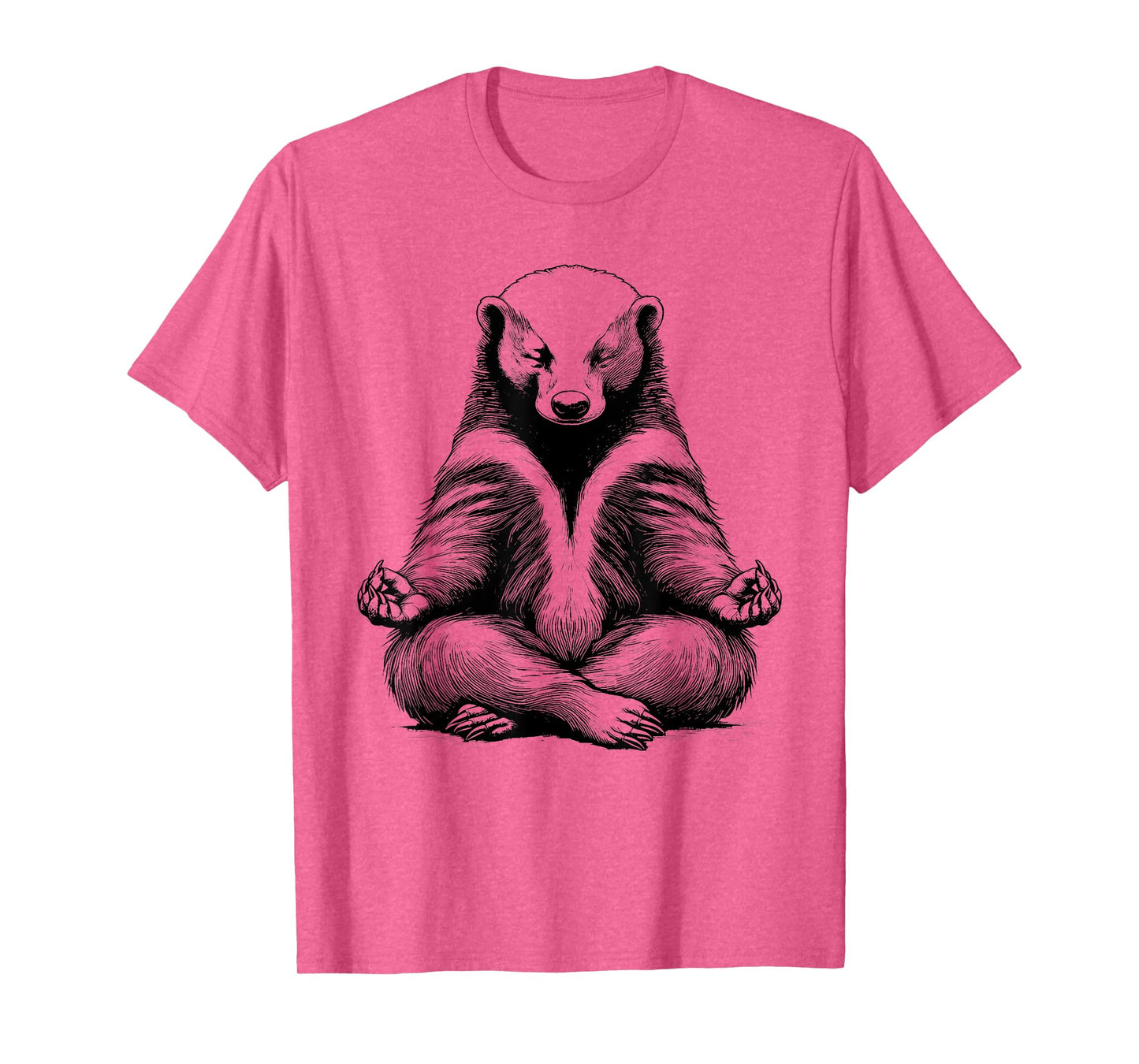 Honey Badger Doing Yoga Funny design T-Shirt