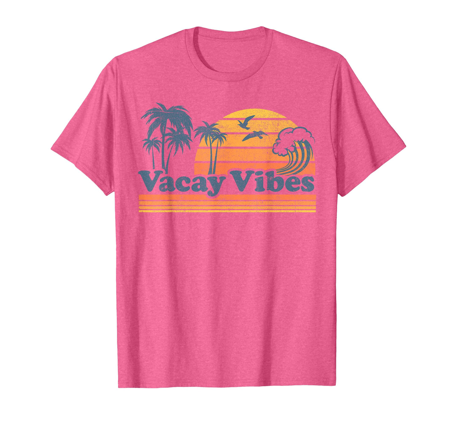 Funny Vacay Vibes Vacation Beach Vintage 70s Retro Cute T-Shirt