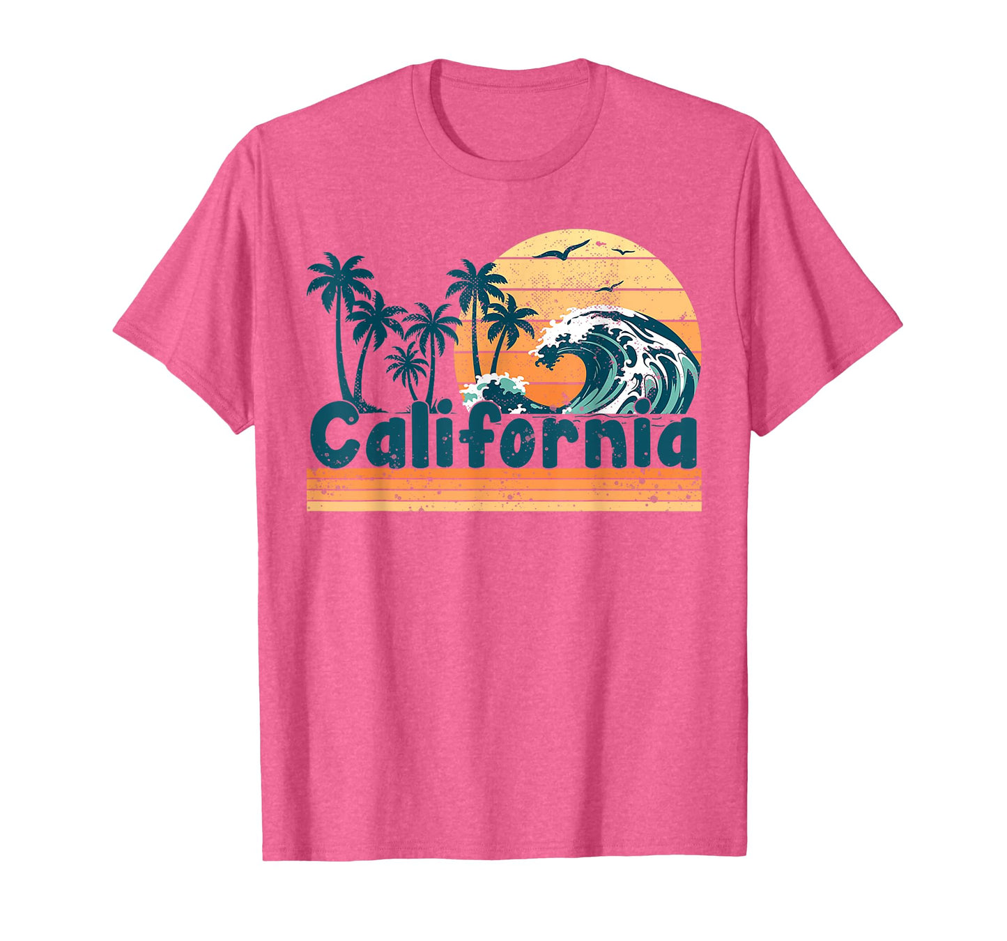 California Vacation Sunset Cute Cali 70s Vintage Retro Beach T-Shirt