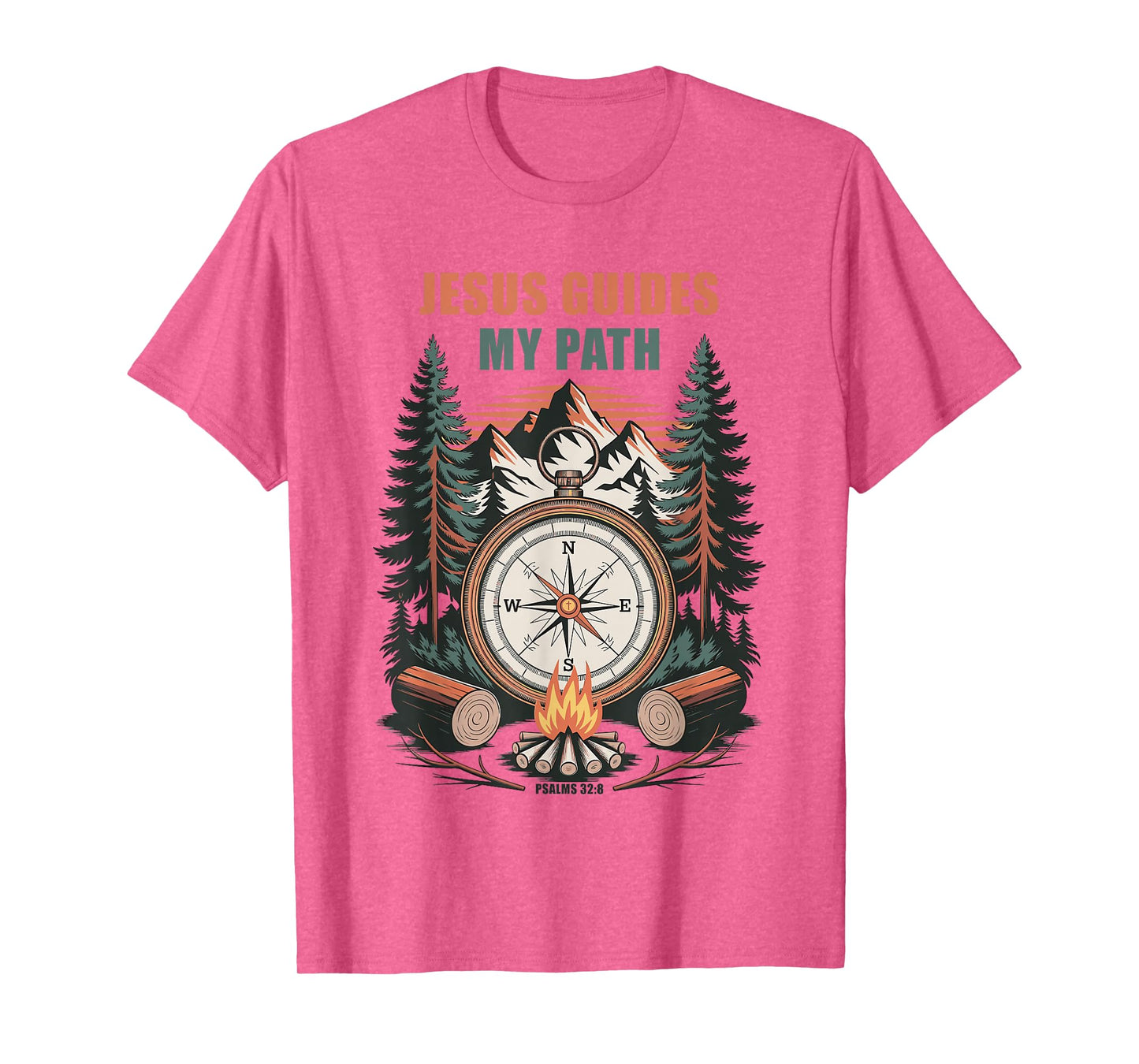 Jesus Guides My Path – Psalm 32:8 Christian Faith Camping T-Shirt
