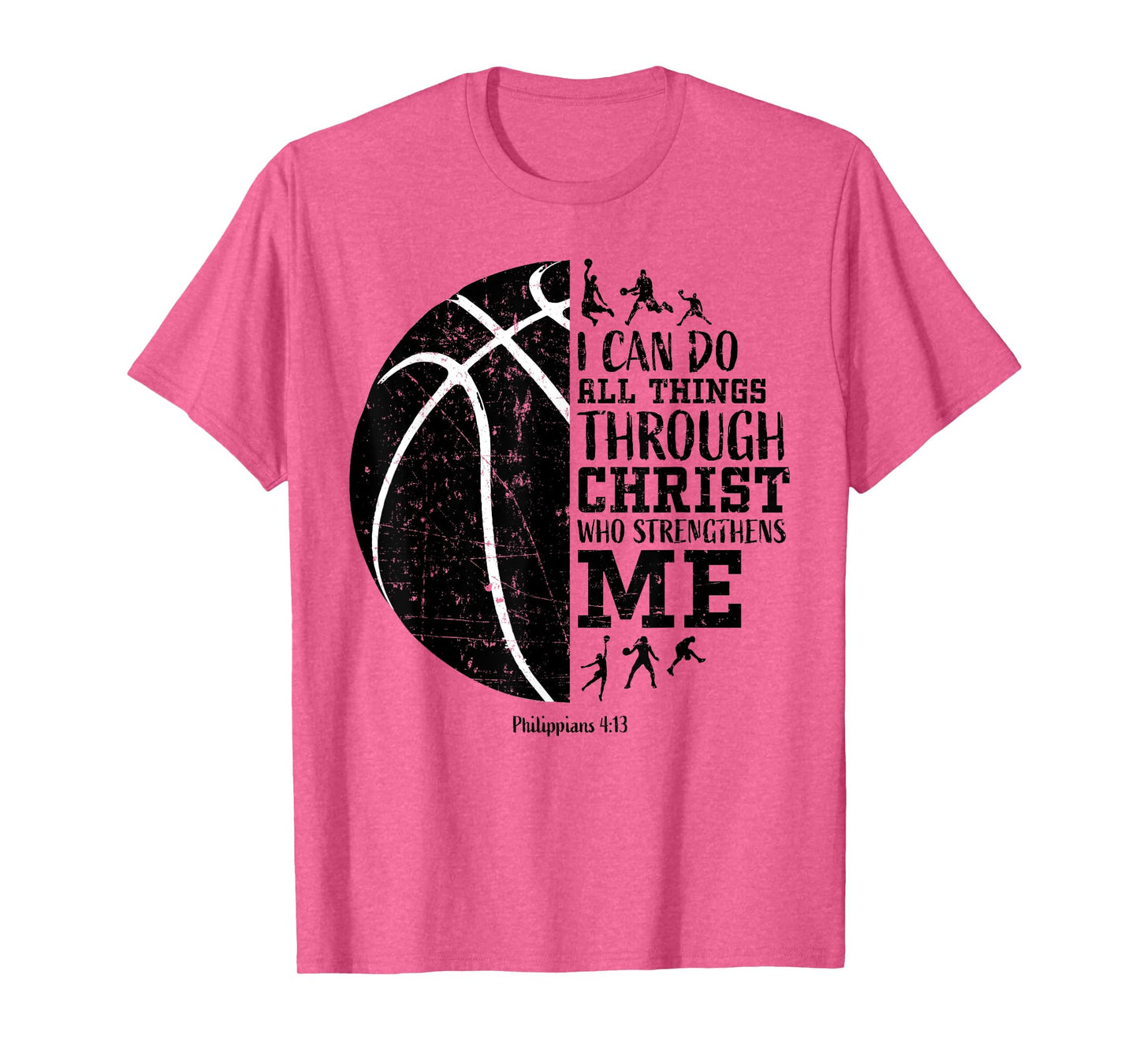 Christian Basketball Gifts Philippians 4:13 Men Women Kids T-Shirt