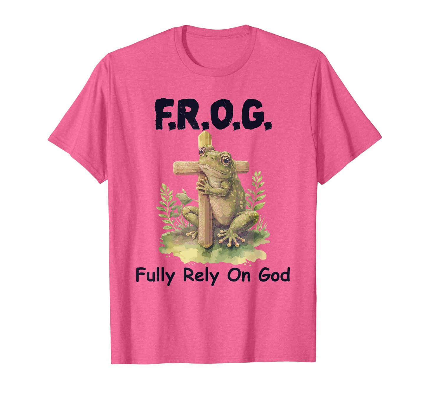 F.R.O.G Fully Rely On God Funny Green Frog T-Shirt