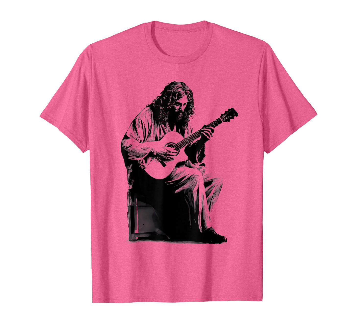 Jesus Playing Acoustic Guitar Vintage Guitarist Music Lovers T-Shirt