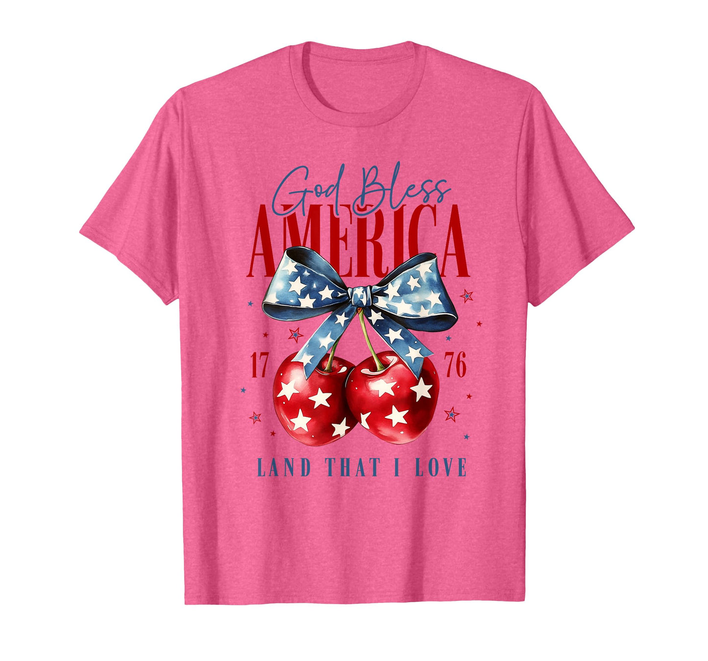 God bless America cherry shirt coquette bow independce day T-Shirt