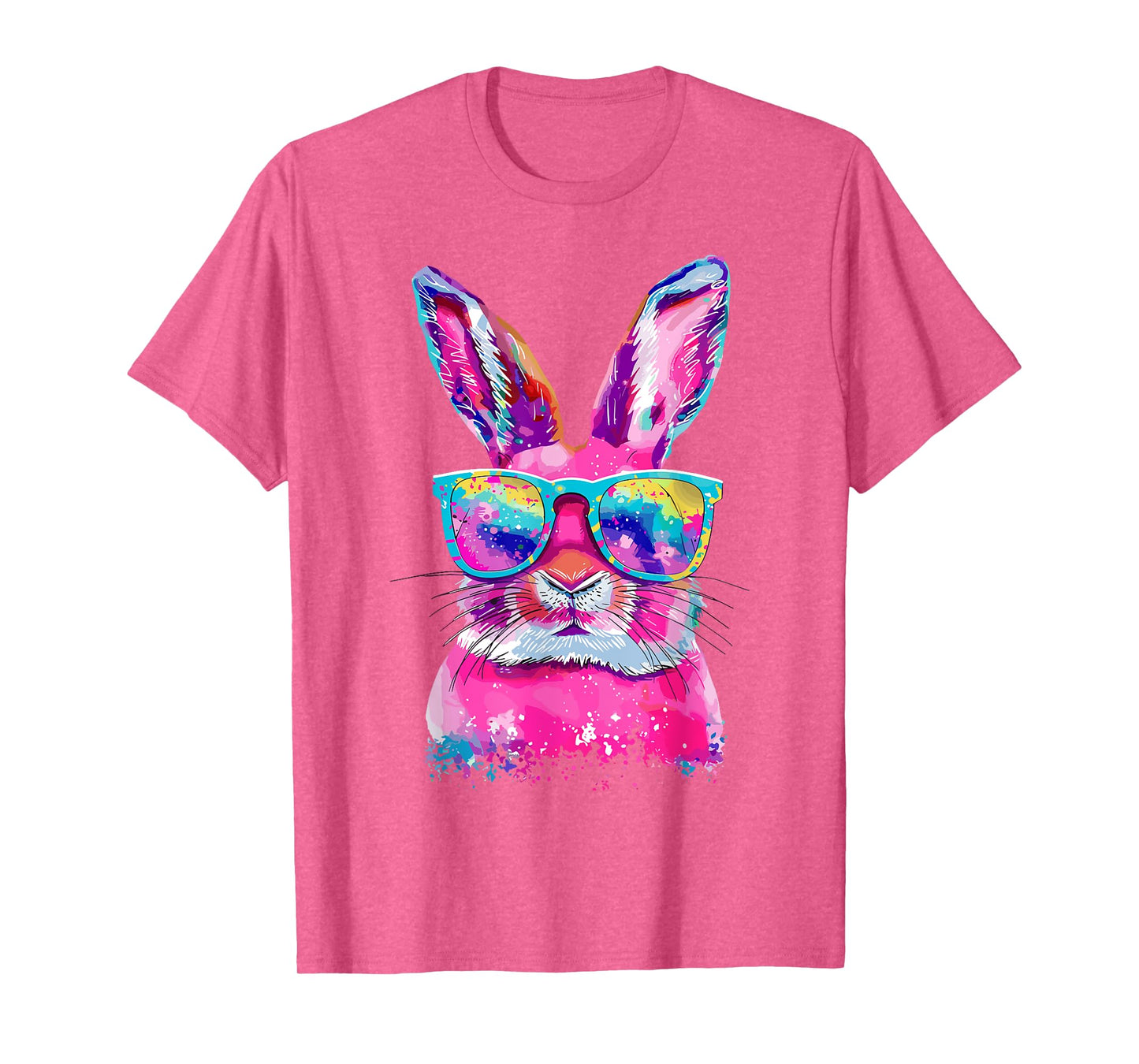 Bunny Face With Tie Dye Glasses Happy Easter Day Men Boy Kid T-Shirt