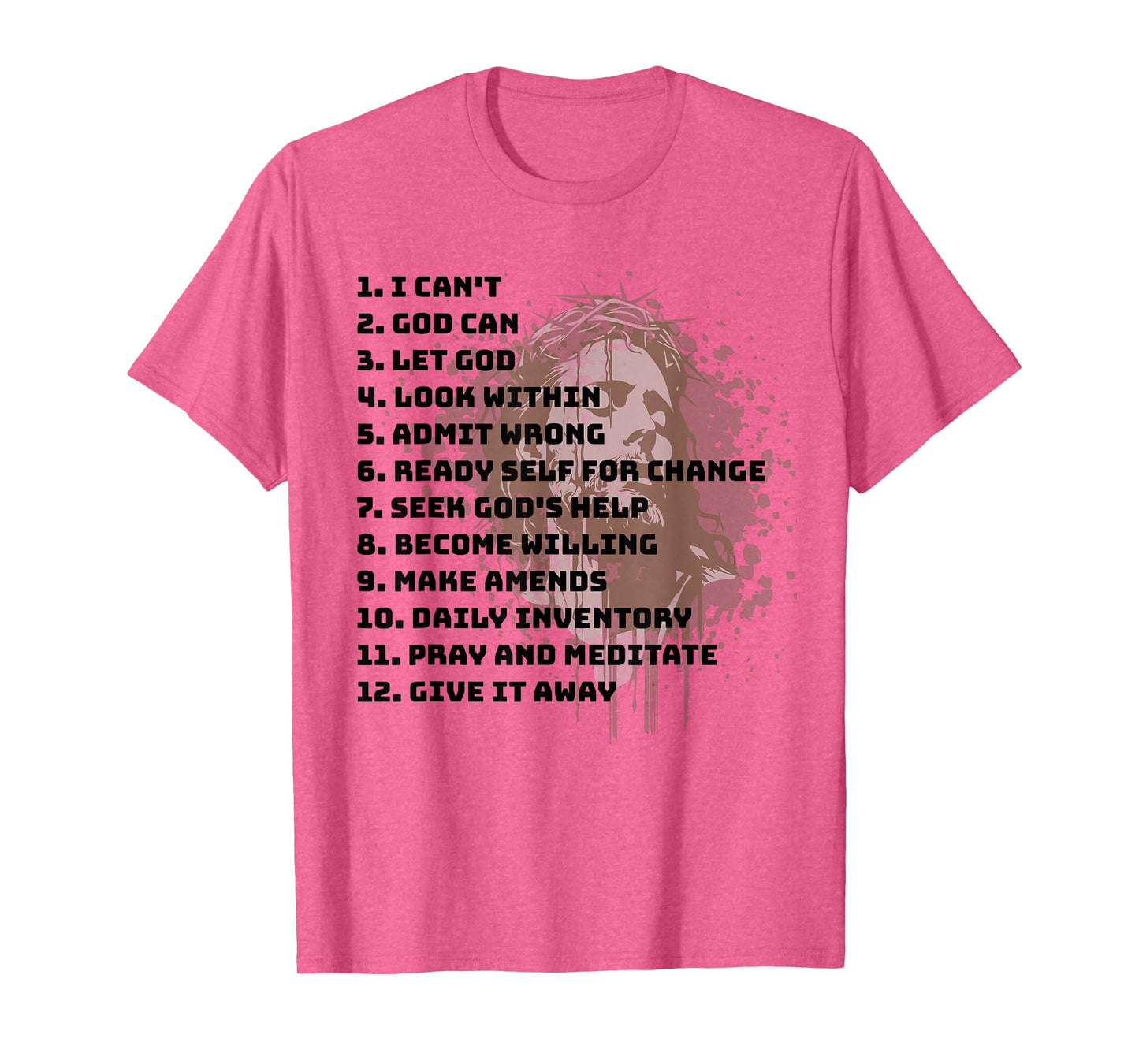 Celebrate the Recovery Christian Cross 12 Step Guide Pray T-Shirt