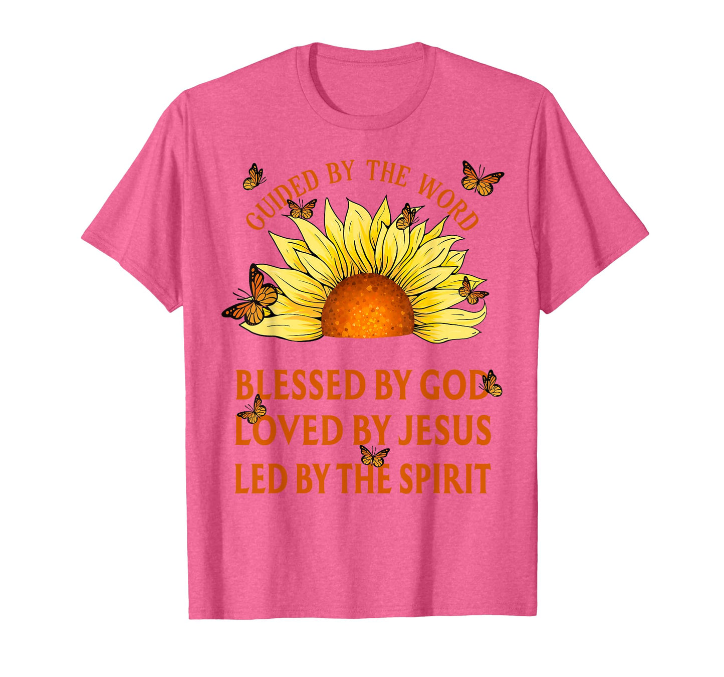 Guided By The Bible Blessed By God Yellow Sunflower T-Shirt