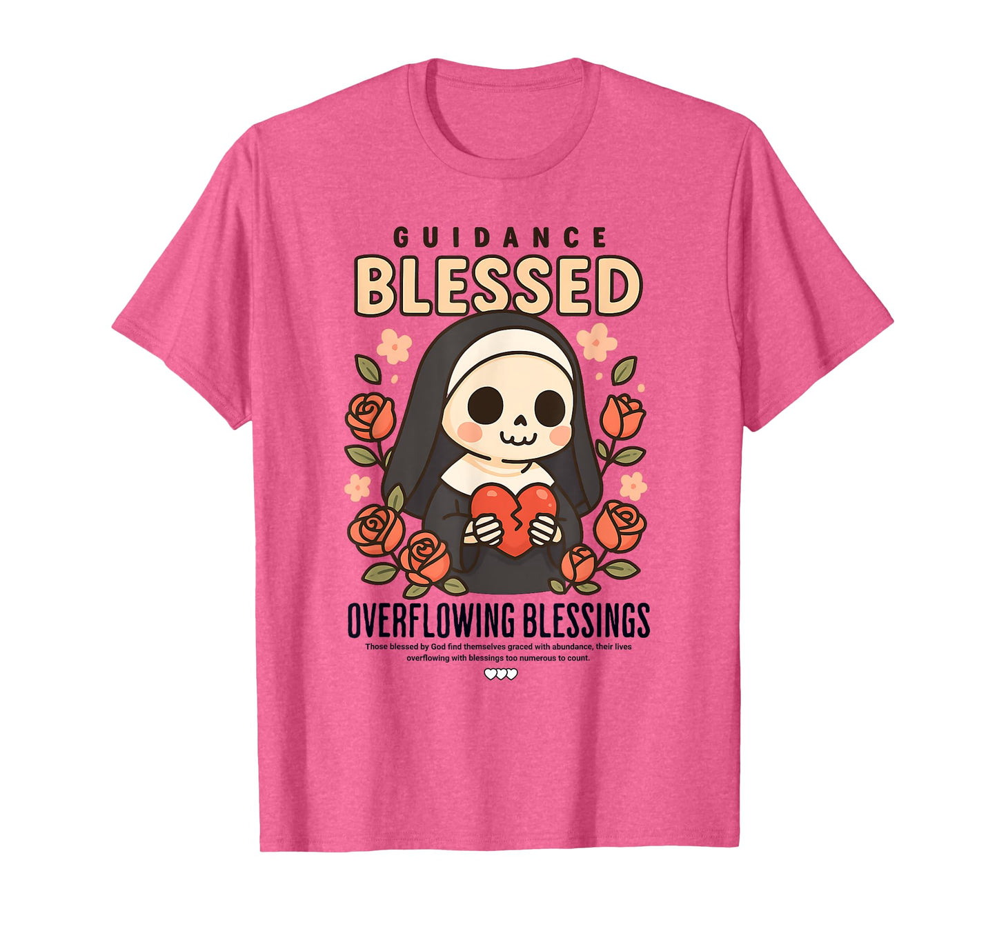 Skeleton Nun Blessed Overflowing Blessings Gothic Religious T-Shirt
