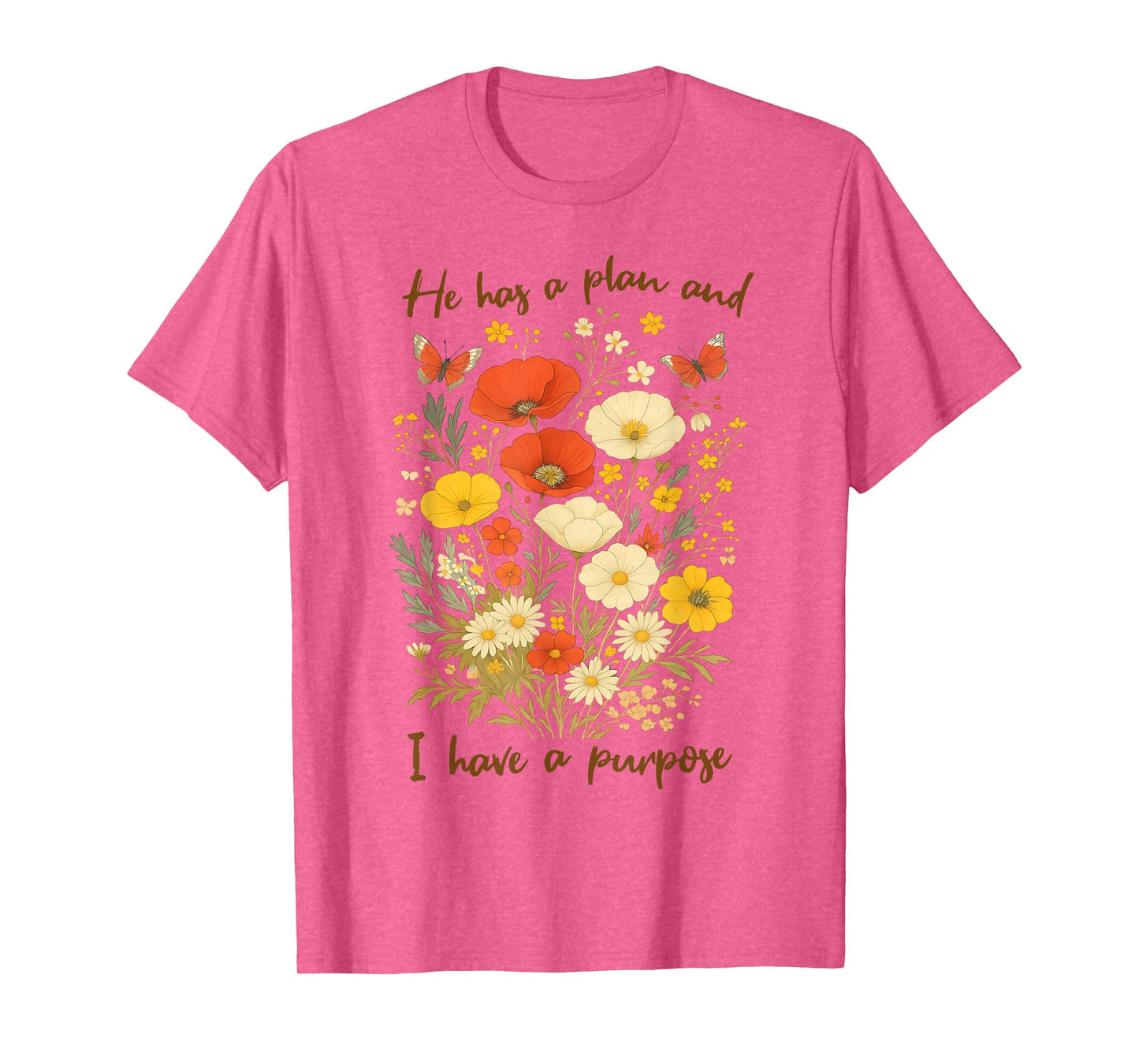 Retro Groovy He Has A Plan And I Have A Purpose Christian T-Shirt