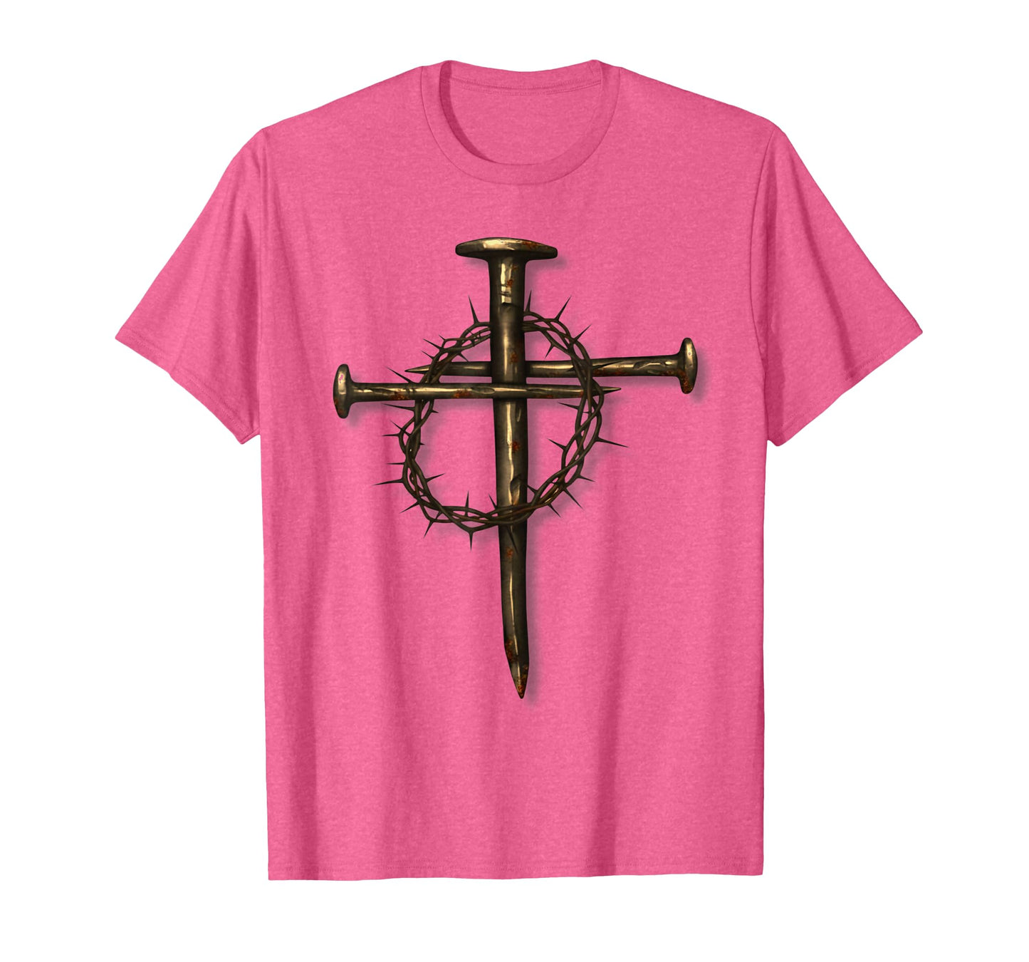 Christian Nail Cross Crown of Thorns Crucifix Faith Based T-Shirt