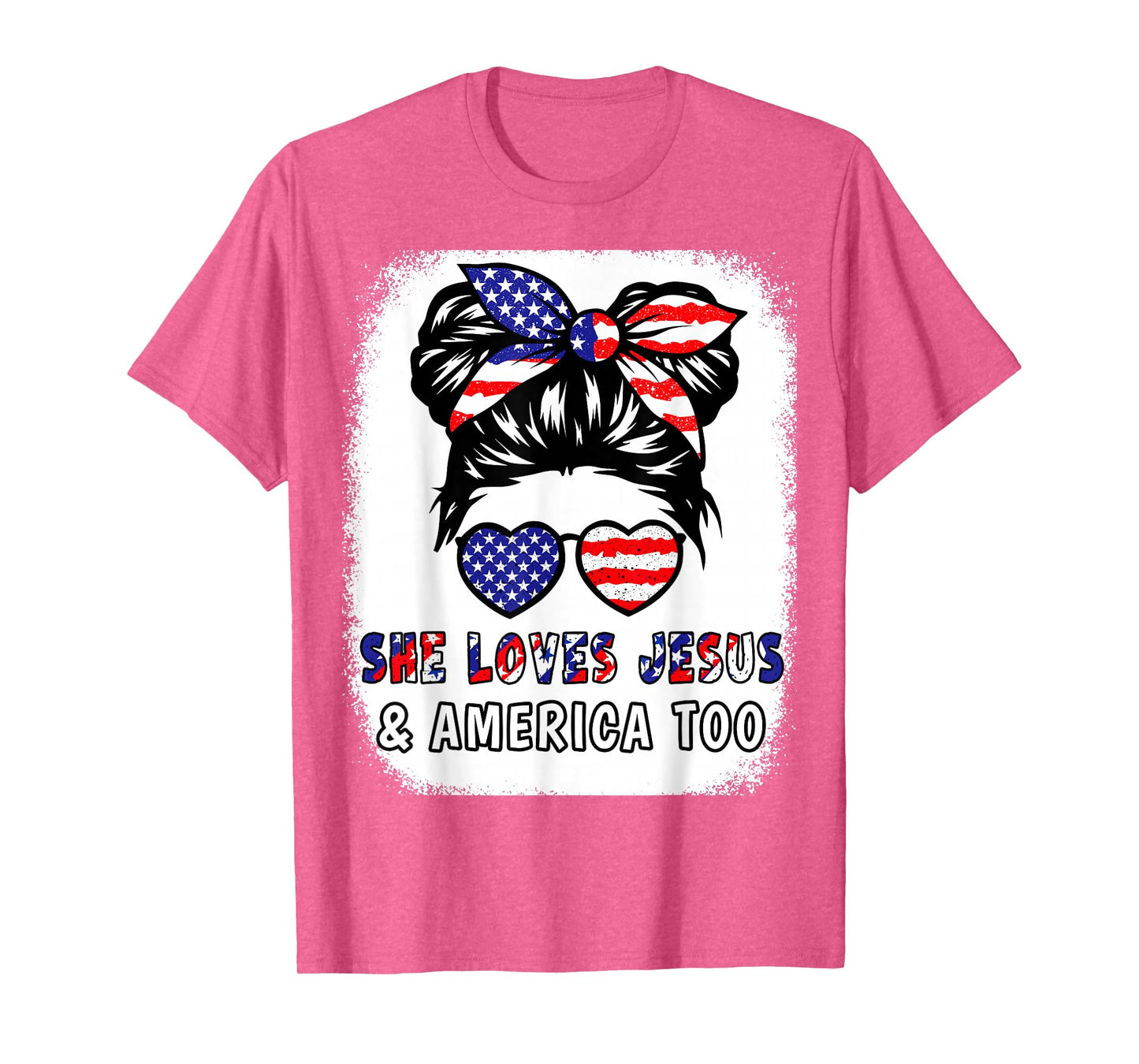 Christian Girl Love Jesus America Cute 4th July Patriotic T-Shirt