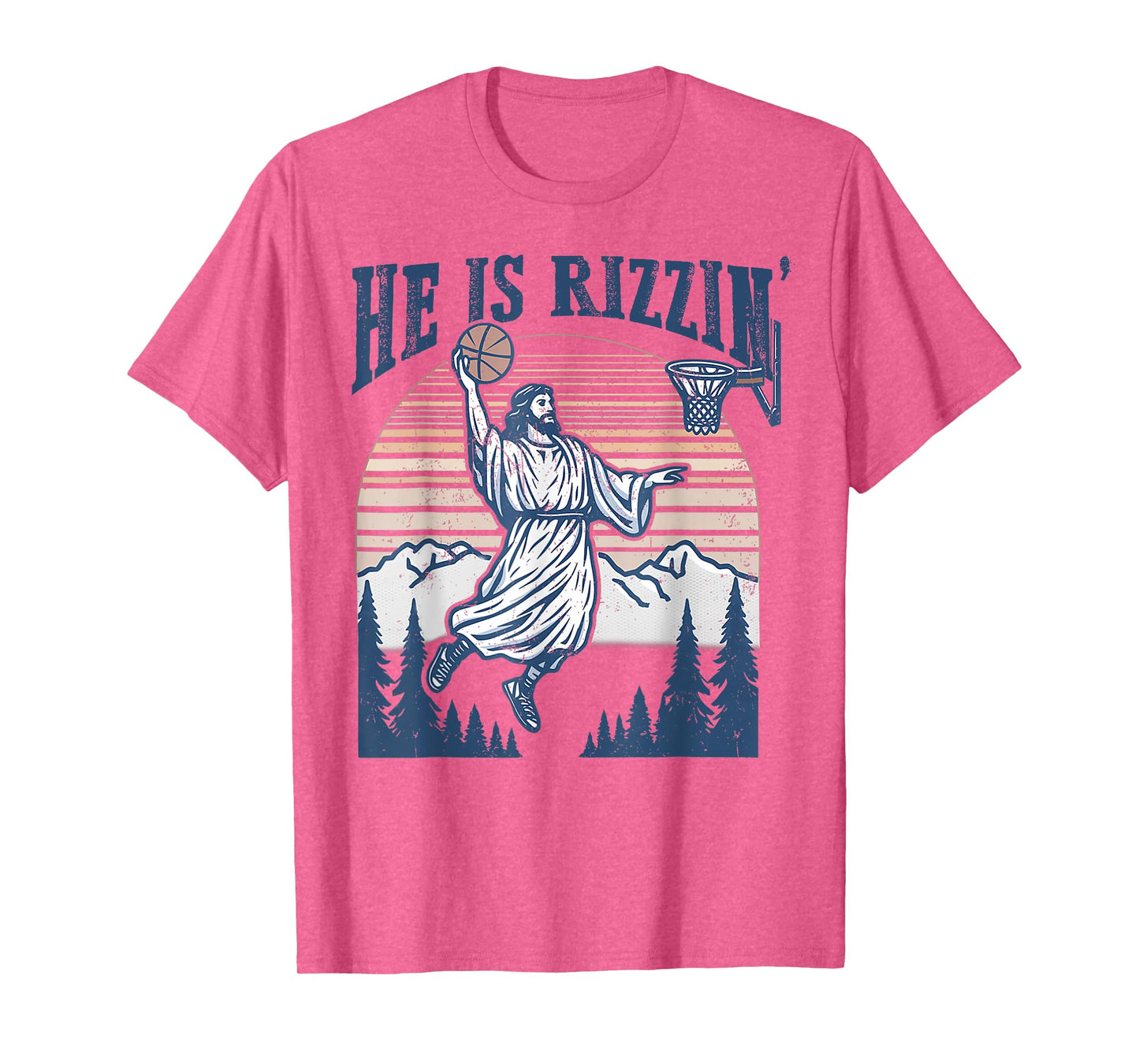 He Is Risen Rizzin' Easter Jesus Christian Faith Basketball T-Shirt