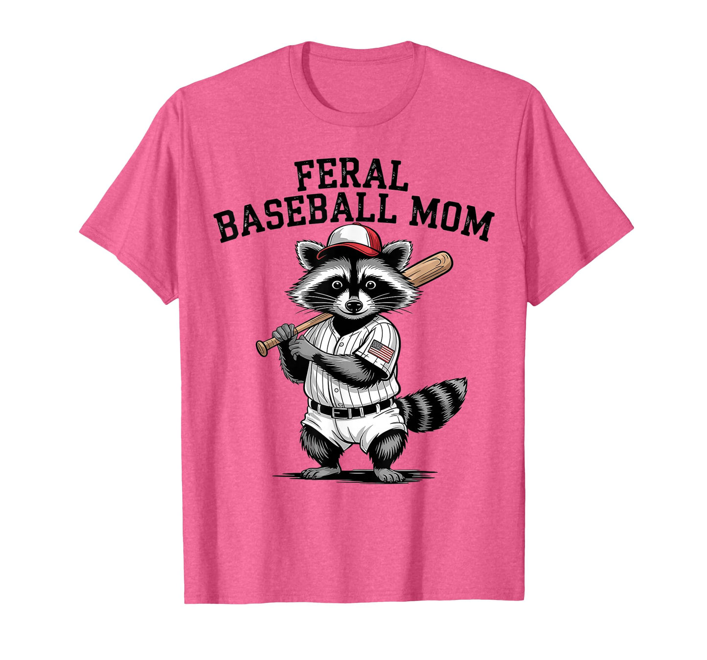 Retro Raccoon Feral Baseball Mom Trash Panda Sport Lover T-Shirt