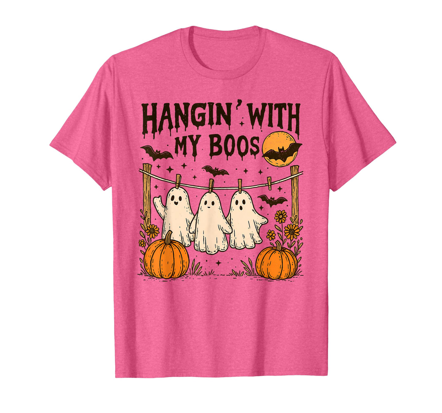 Funny Hanging Ghosts Halloween, Hangin’ With My Boos T-Shirt