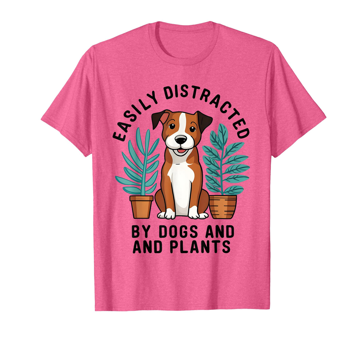 Easily Distracted By Dogs and Plants Gardening Gardeners T-Shirt
