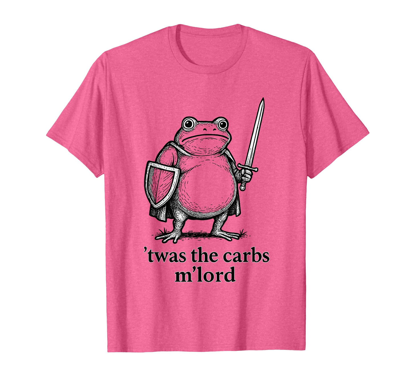 Funny Medieval Frog Meme Carbs Knight M'Lord Quote T-Shirt