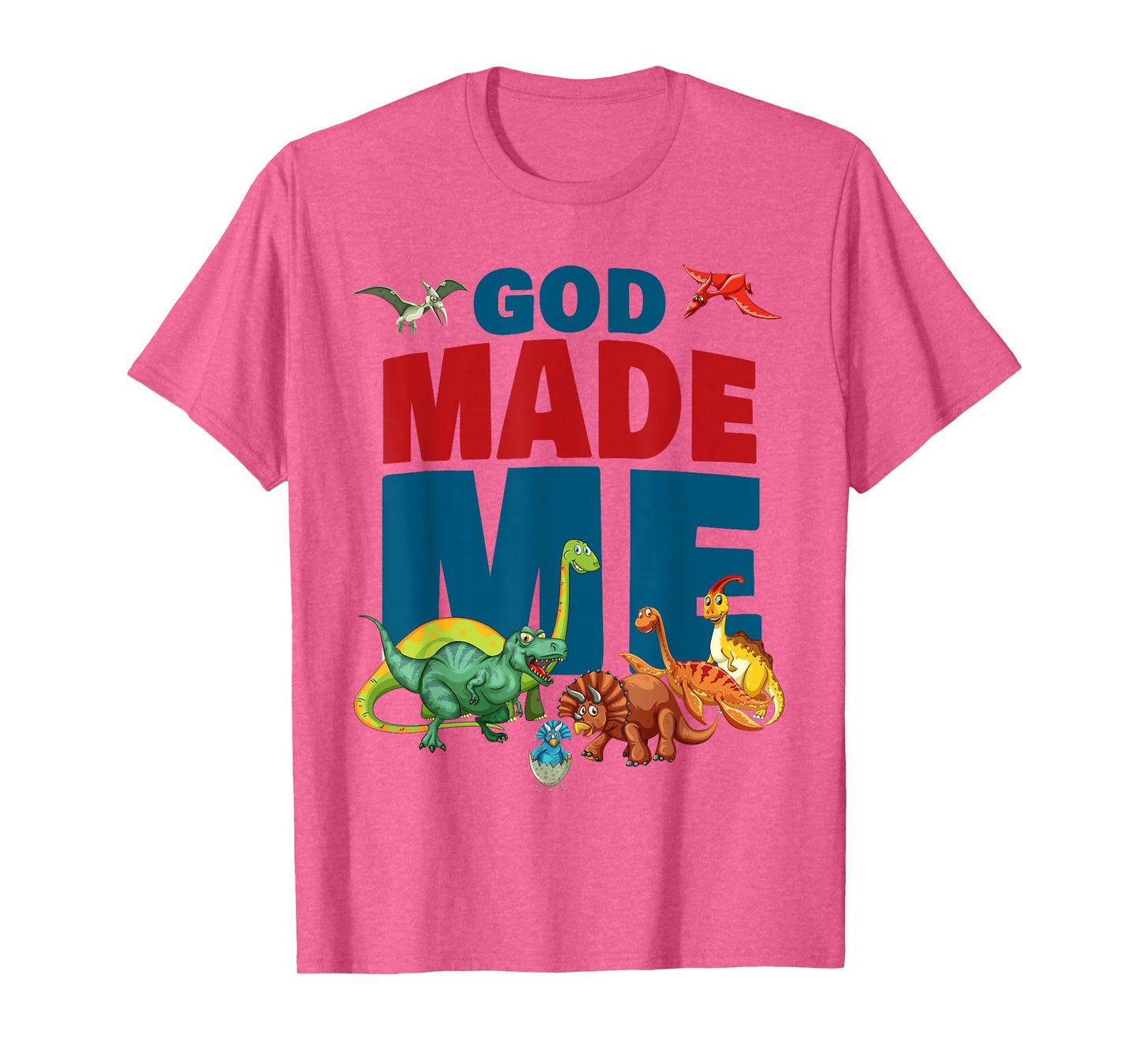 GOD Made Me – Christian Faith Kids Dinosaur Creation T-Shirt