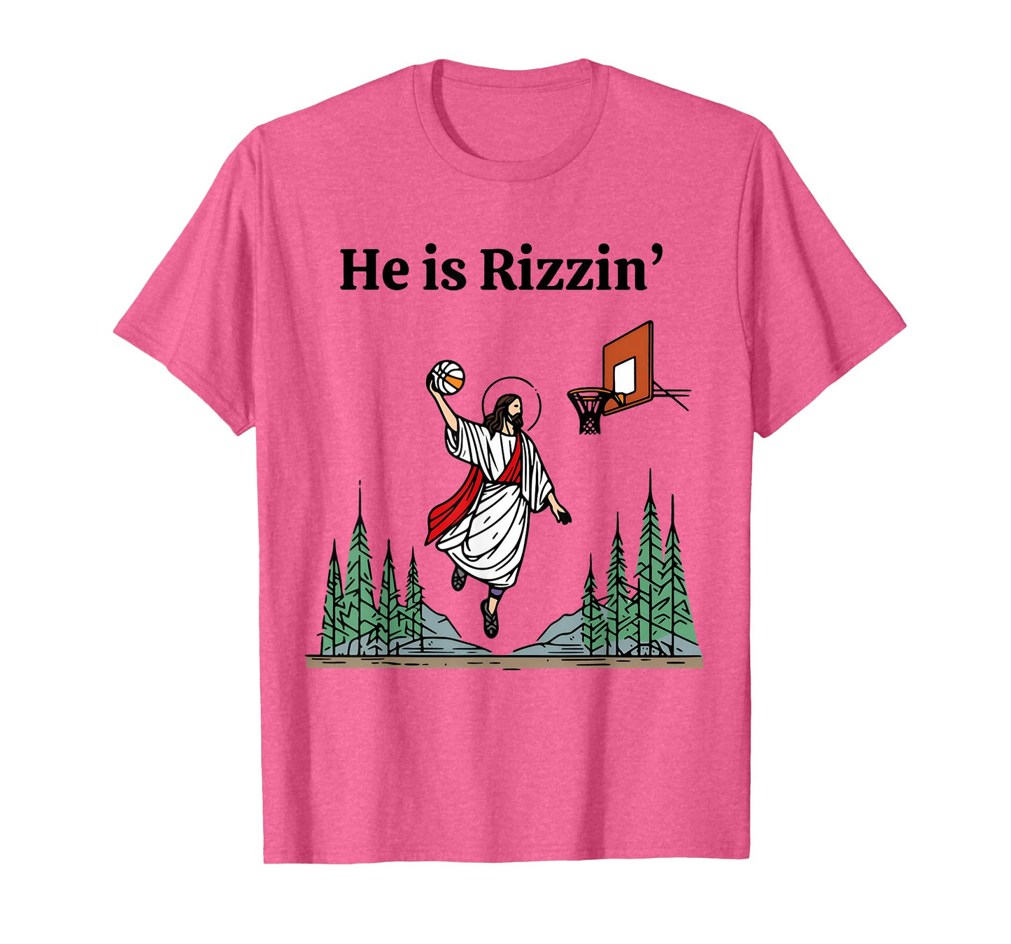 He Is Rizzin Shirt Jesus Basketball Sport Christian T-Shirt