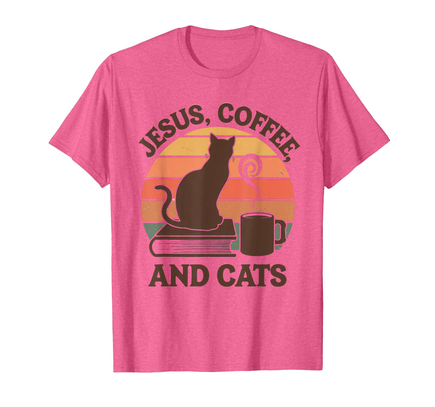 Jesus Coffee Cats Funny Cute Design Jesus Lovers Christian T-Shirt
