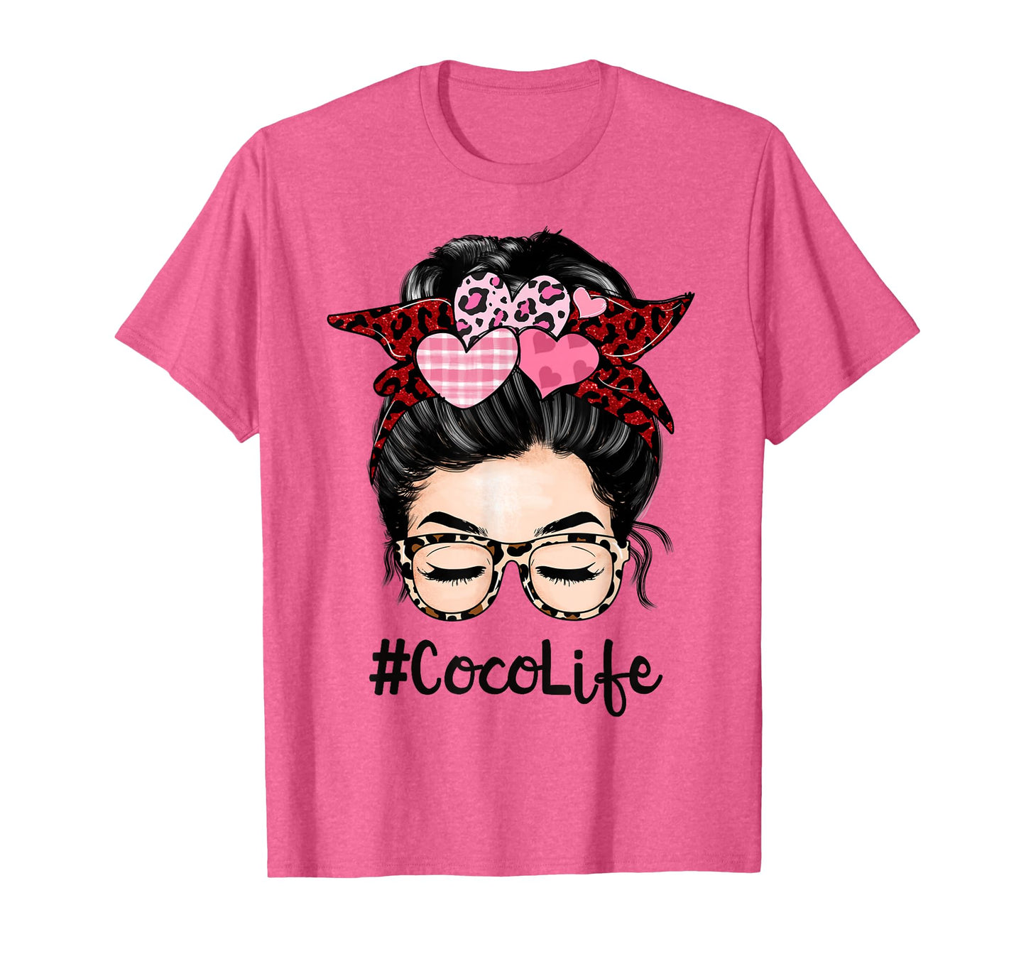 Coco Valentines Day Women Cute Messy Bun Appreciation T-Shirt