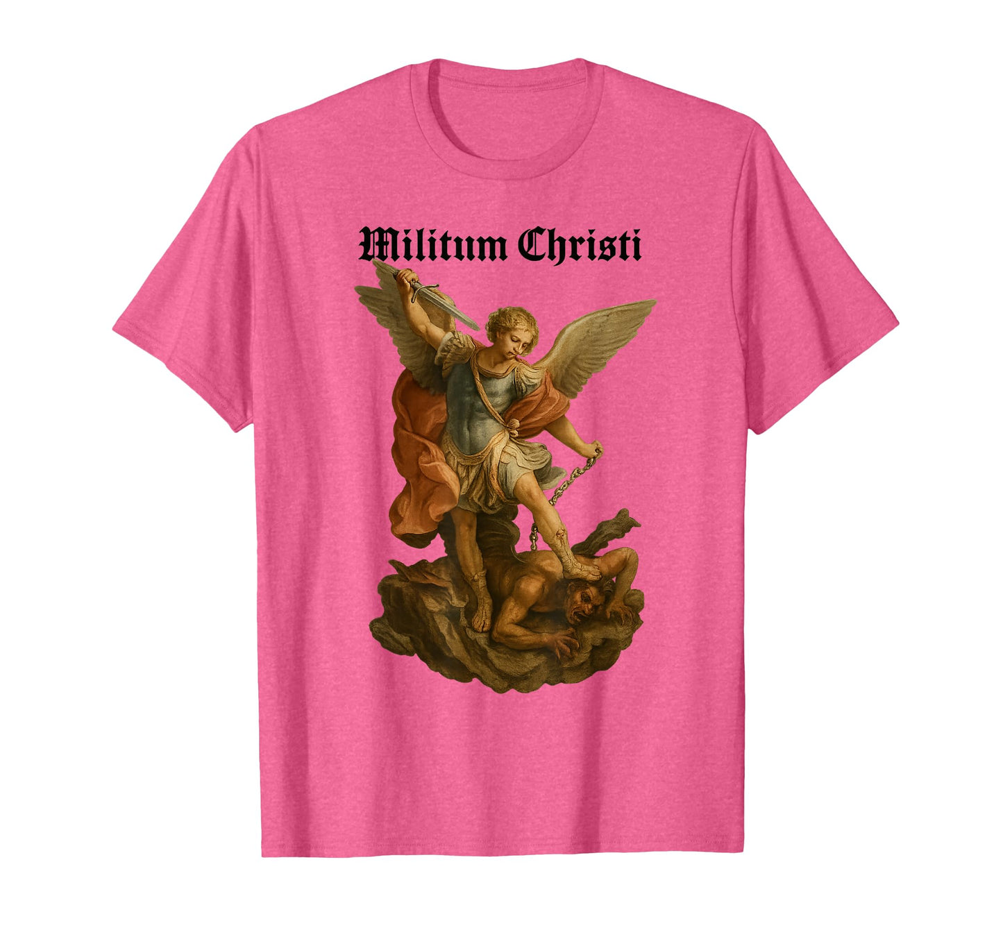Archangel Michael Defeats Satan - Militium Christi T-Shirt
