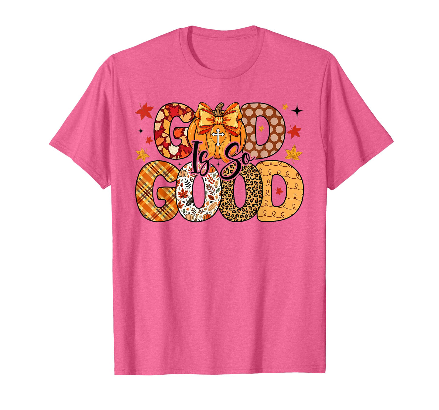 Coquette Bow Autumn God is So Good Pumpkin Fall Christian T-Shirt