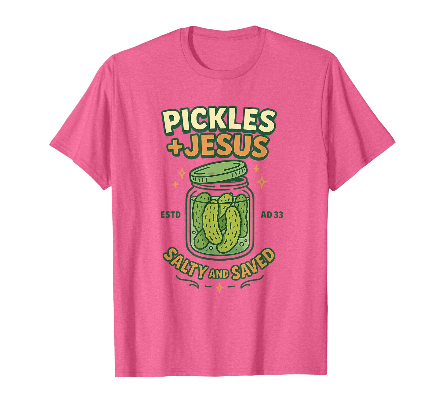 Funny Pickles Jesus Salty And Saved Christian T-Shirt