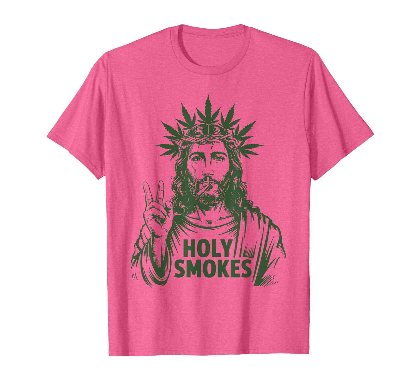 Retro Holy Smokes Jesus Marijuana Weed Cannabis Stoner 420 T-Shirt