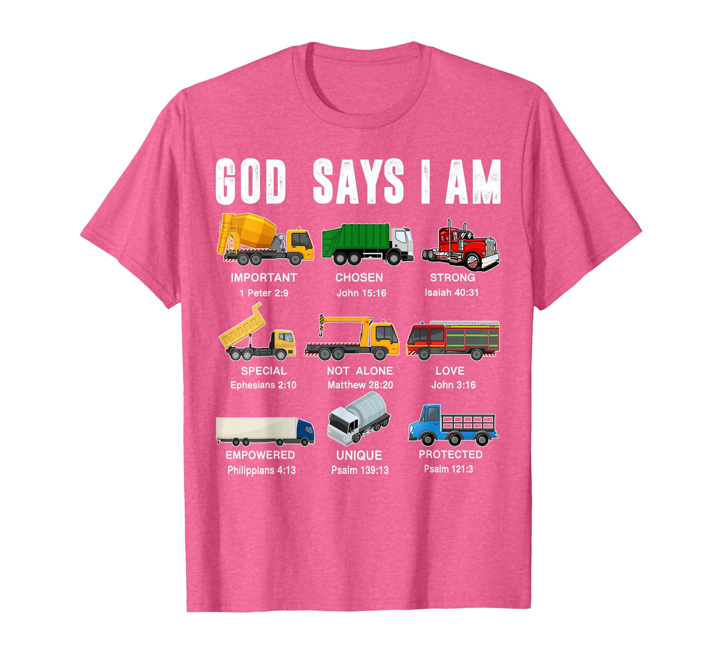 Toddler Boy God Says I Am Garbage Truck Fire Christian Jesus T-Shirt