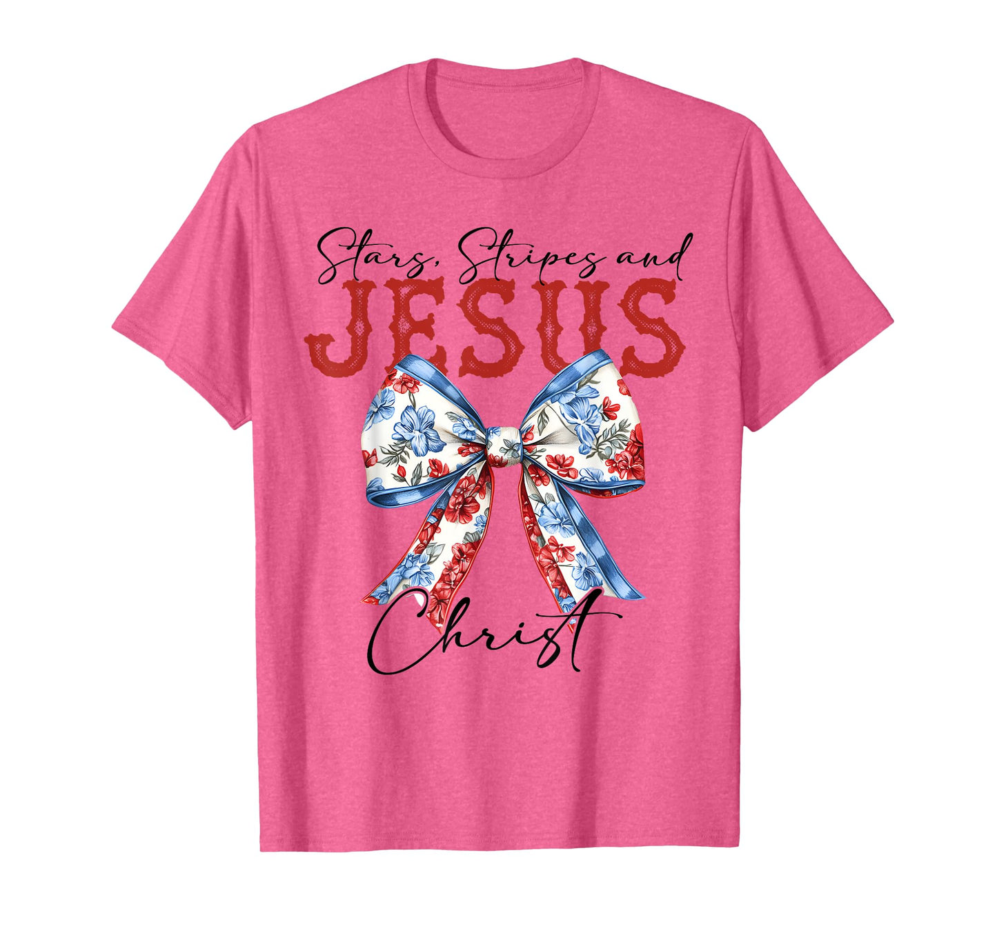 Stars Stripes And Jesus Christ Cross God Faith 4th July T-Shirt
