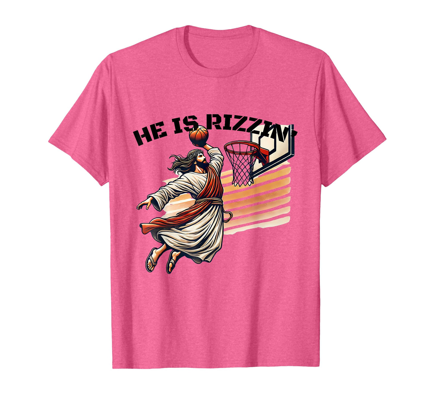 He Is Rizzin Basketball Slam Dunk Humor Fan Easter Christian T-Shirt