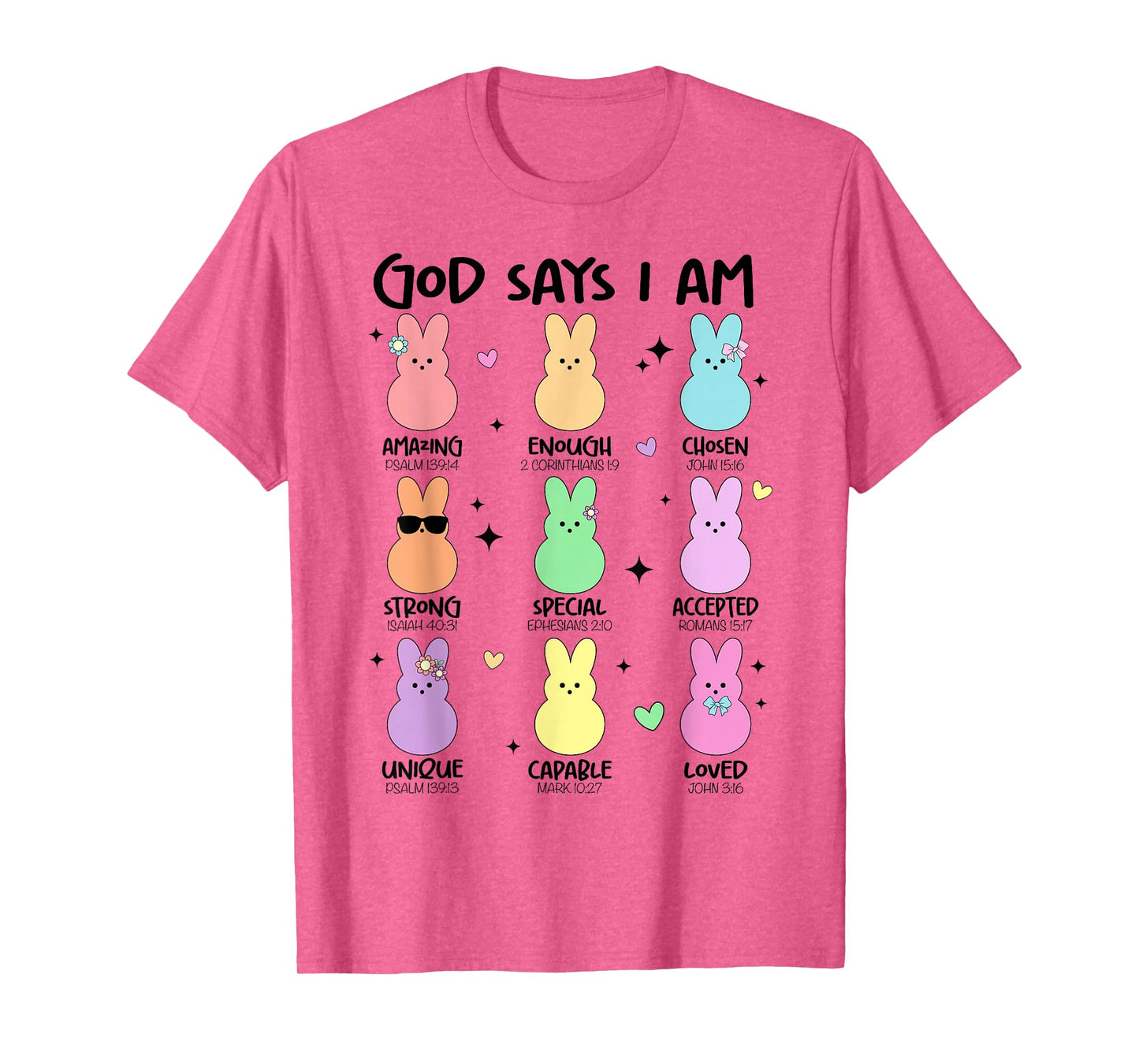 God Says I Am Christian Boys Girls Toddler Kids Easter Bunny T-Shirt