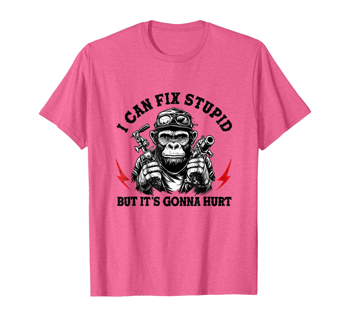 I Can Fix Stupid But It's Gonna Hurt Monkey Vintage Funny T-Shirt