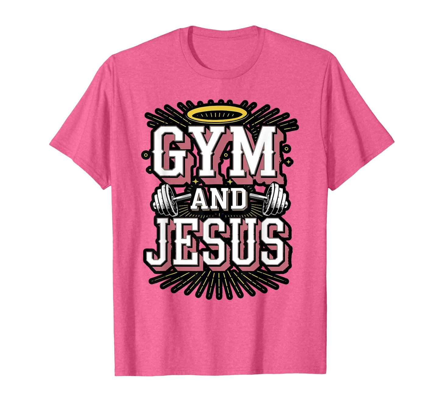 Gym and Jesus Faith Fitness Design T-Shirt