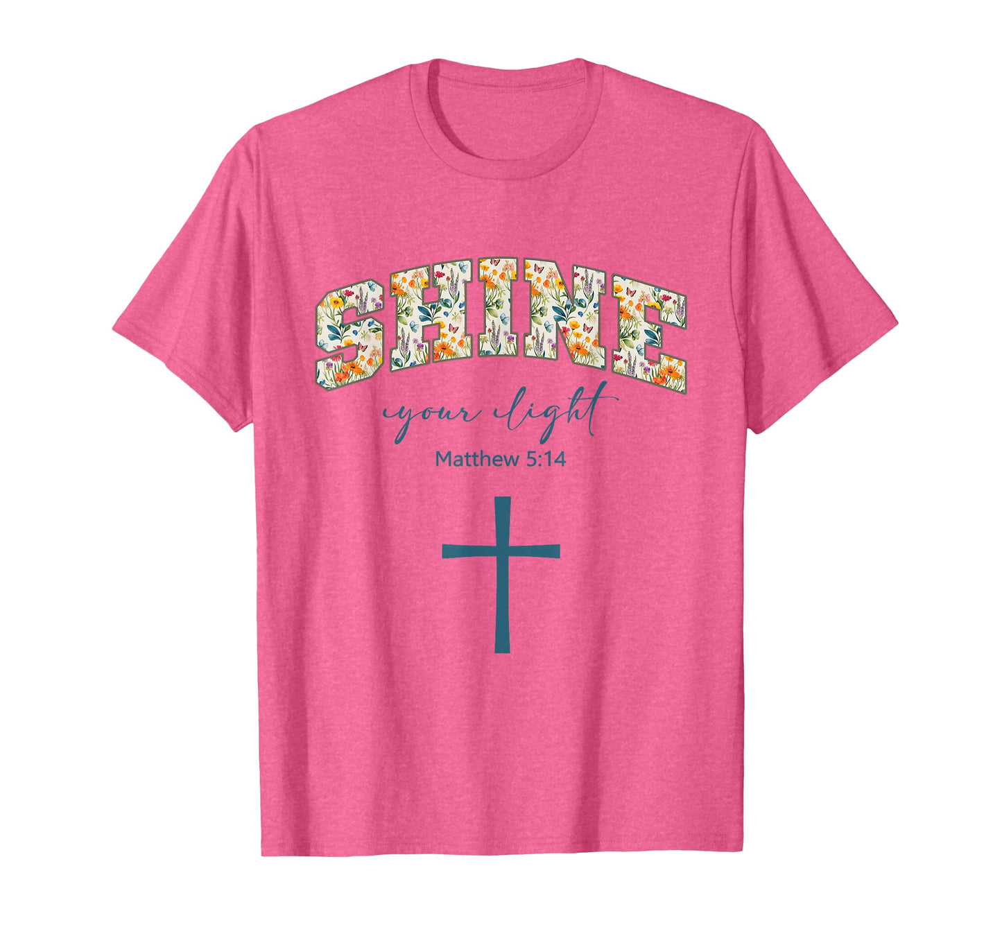 Shine Your Light Cross Christians Religion Bible Scripture T-Shirt